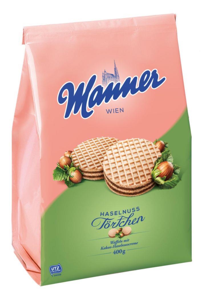 Trvanlivé potraviny - Manner Oplatky s krémovou kakaovou a oříškovou náplní 400 g