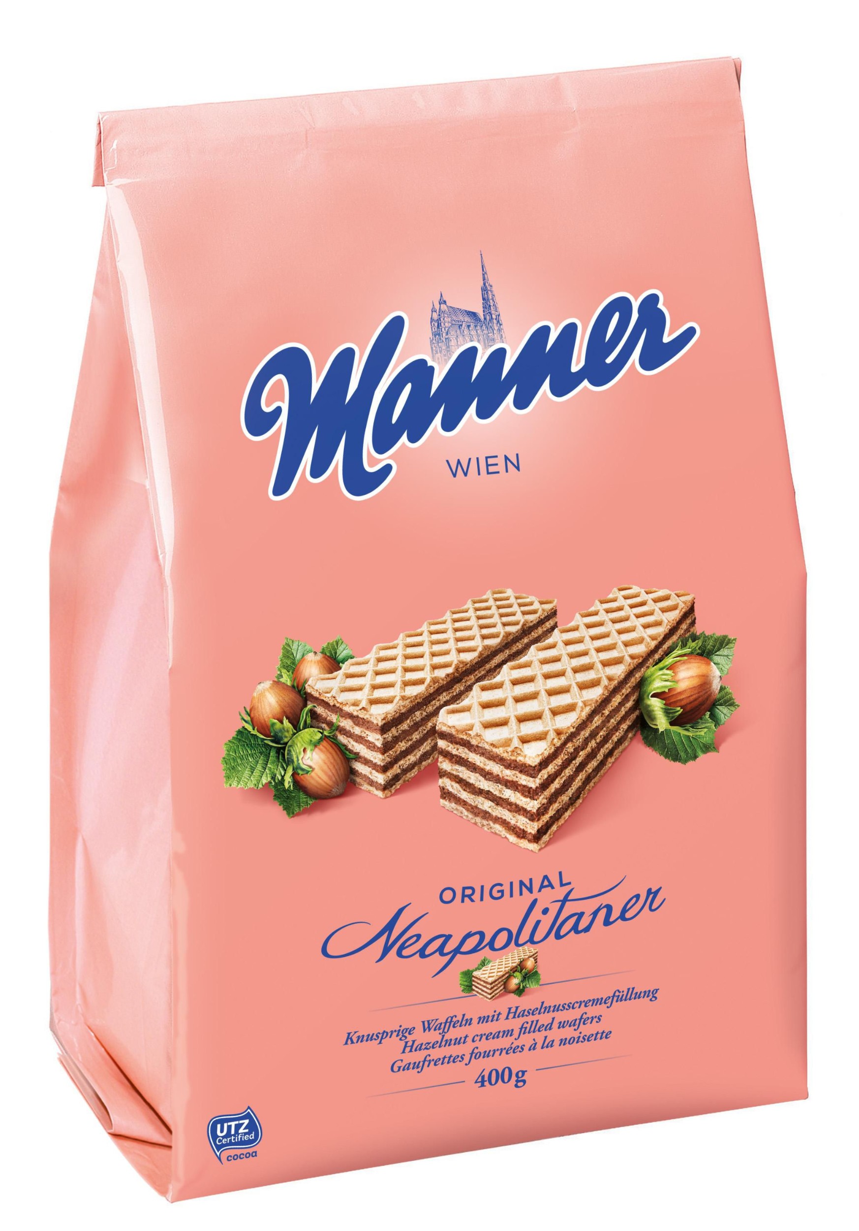Trvanlivé potraviny - Manner Original Neapolitaner oplatky s oříškovou náplní 400 g