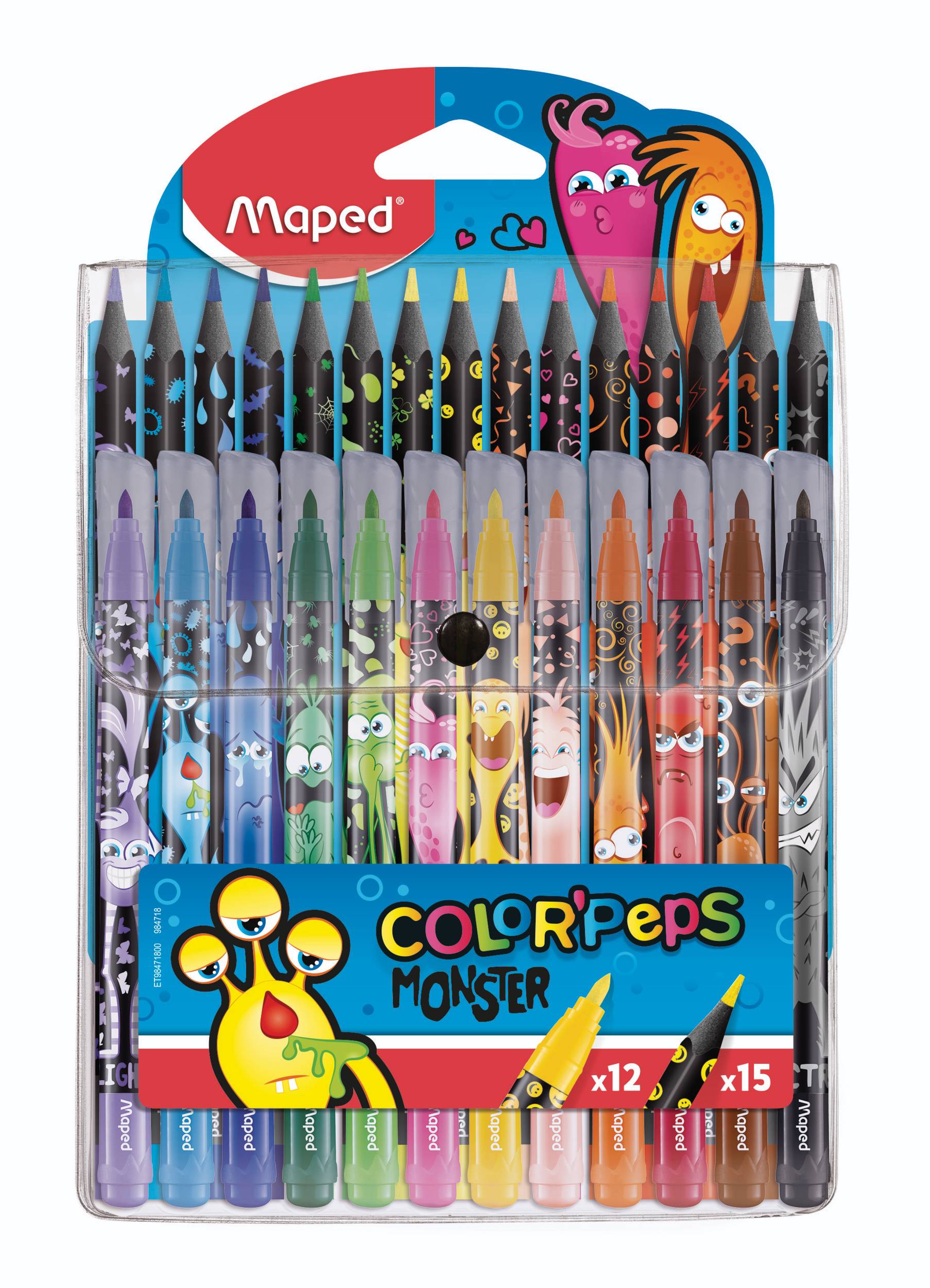 Domácnost a Zahrada - Maped Fixy  Color´Peps Monster 12ks+15ks pastelek