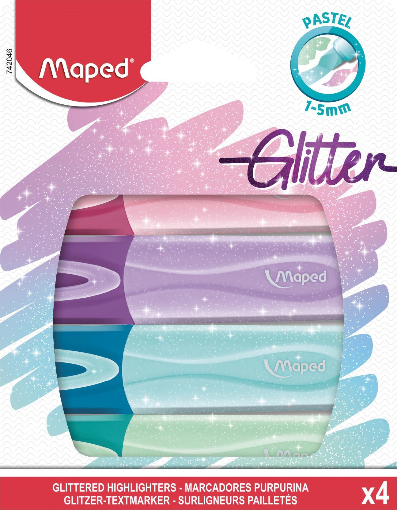 Domácnost a Zahrada - Maped Fluo Peps Classic Glitter - zvýrazňovač - sada 4 barev