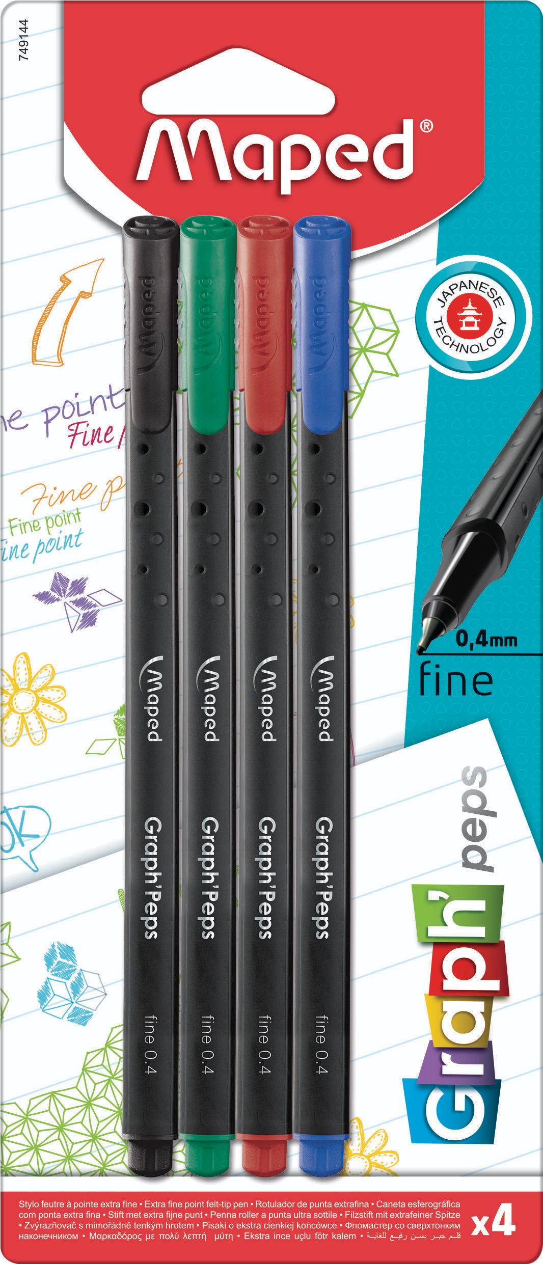 Domácnost a Zahrada - Maped Liner Graph Peps 0,4 mm 4 ks