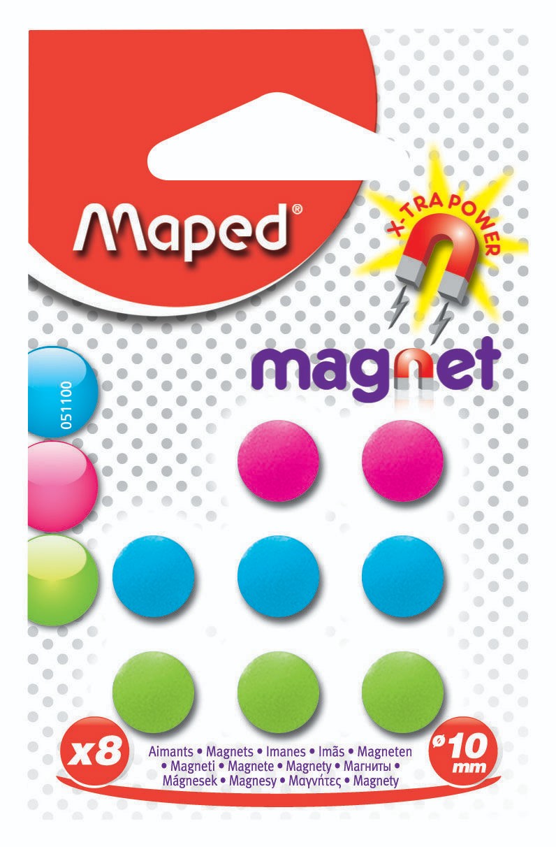 Domácnost a Zahrada - Maped Magnet kulatý 10mm mix barev, 8 ks