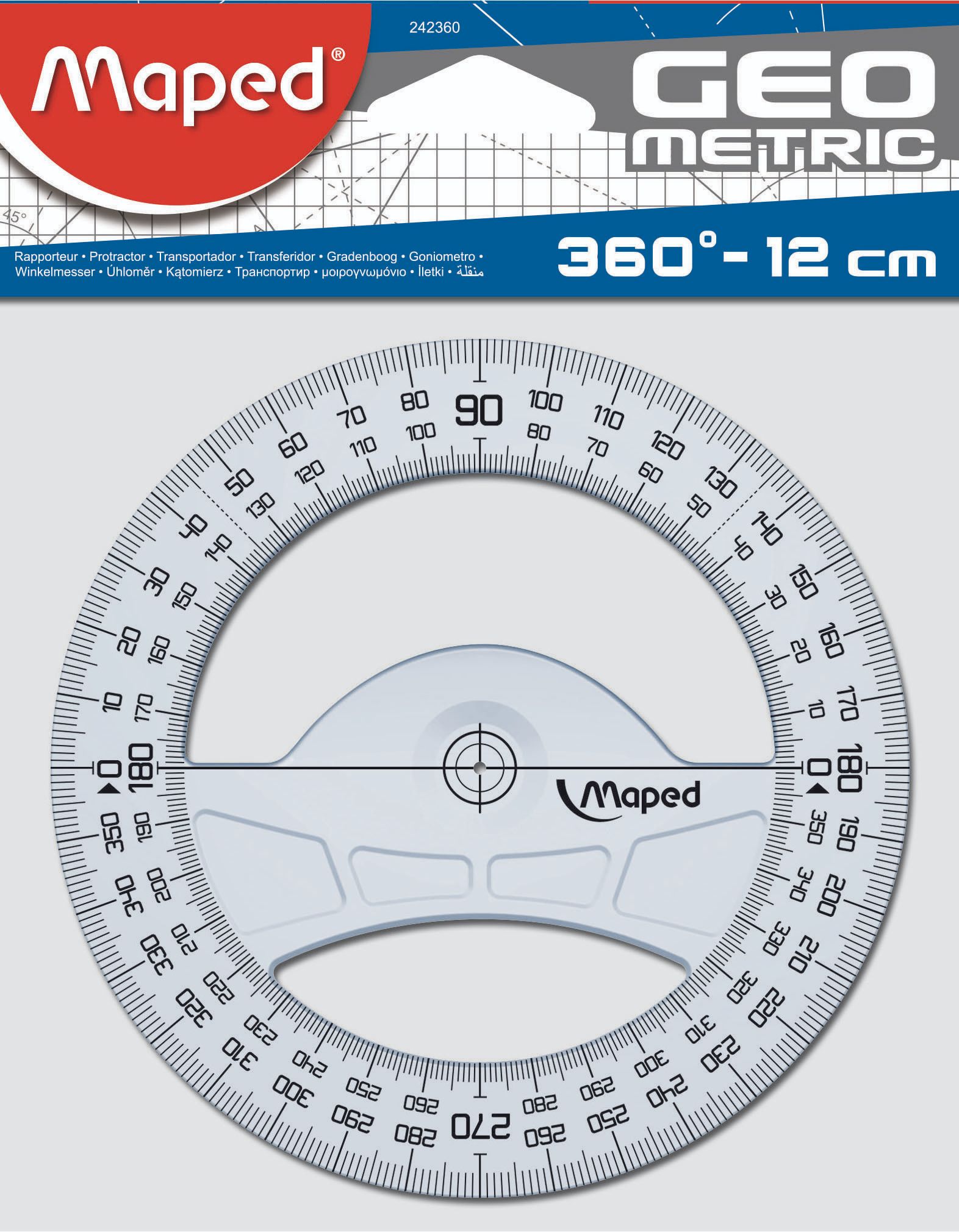 Domácnost a Zahrada - Maped Úhloměr Geometric 360°,prům.12cm