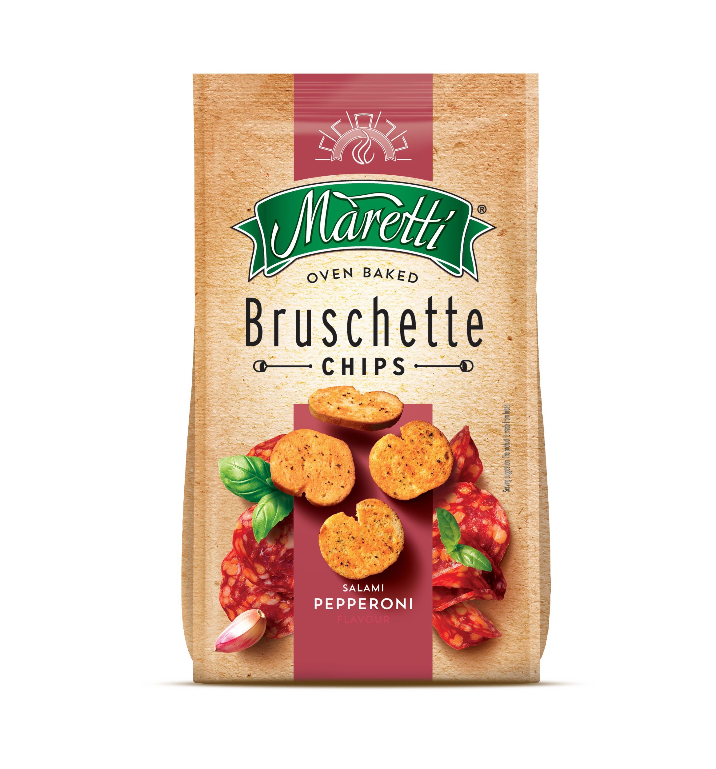 Trvanlivé potraviny - Maretti Bruschetty s příchutí salami pepperoni 70 g