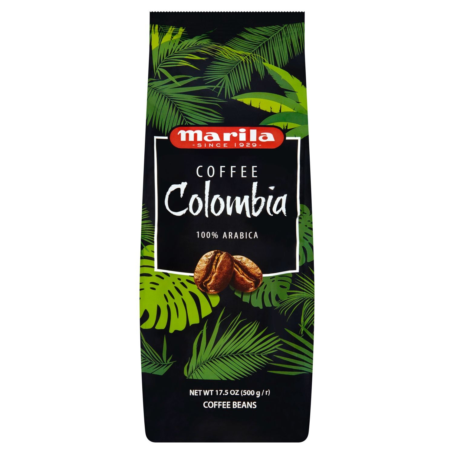 Nápoje - Marila Coffee Columbia pražená zrnková káva 500g