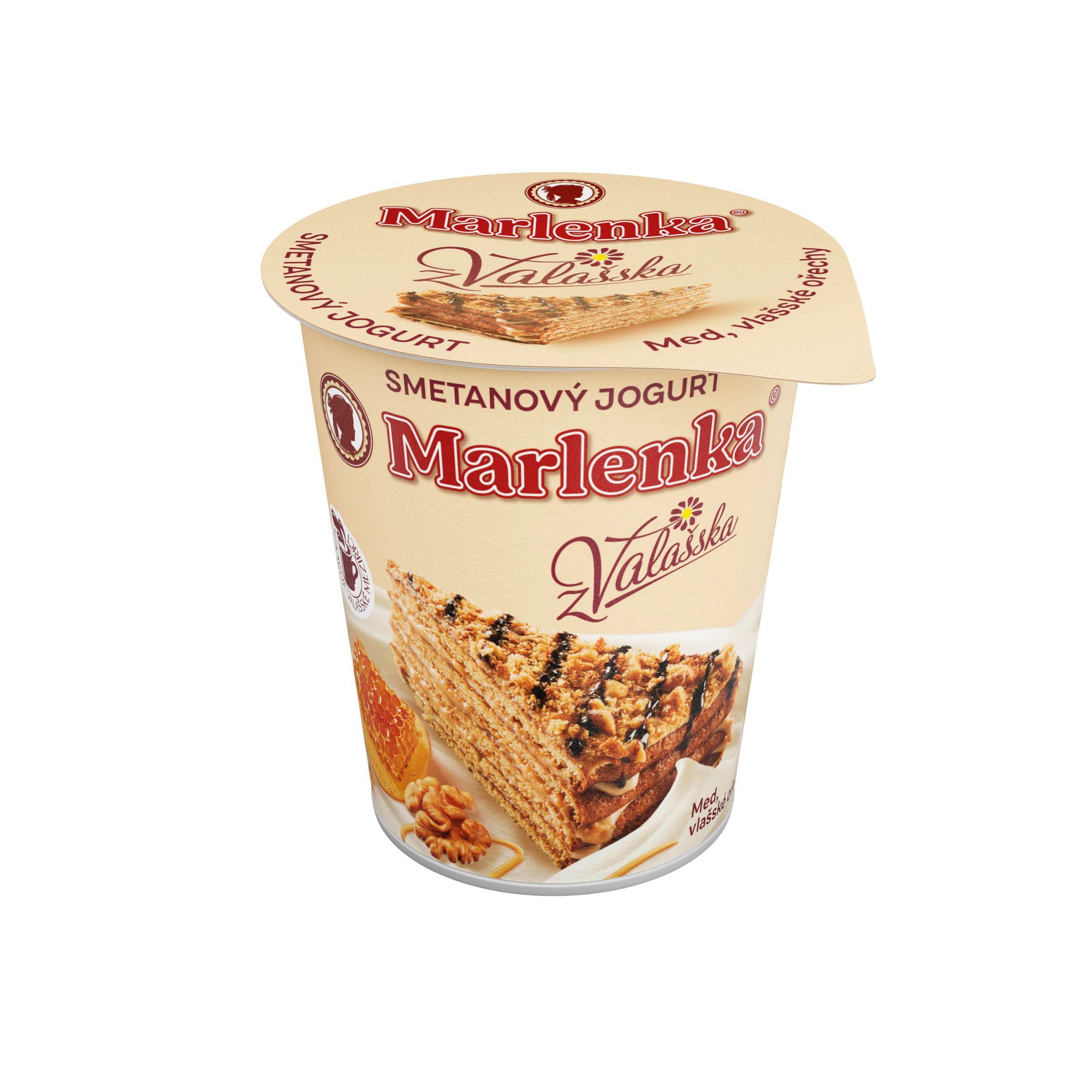 Mléčné a chlazené - Marlenka smetanový jogurt z Valašska med, vlašské ořechy 150g