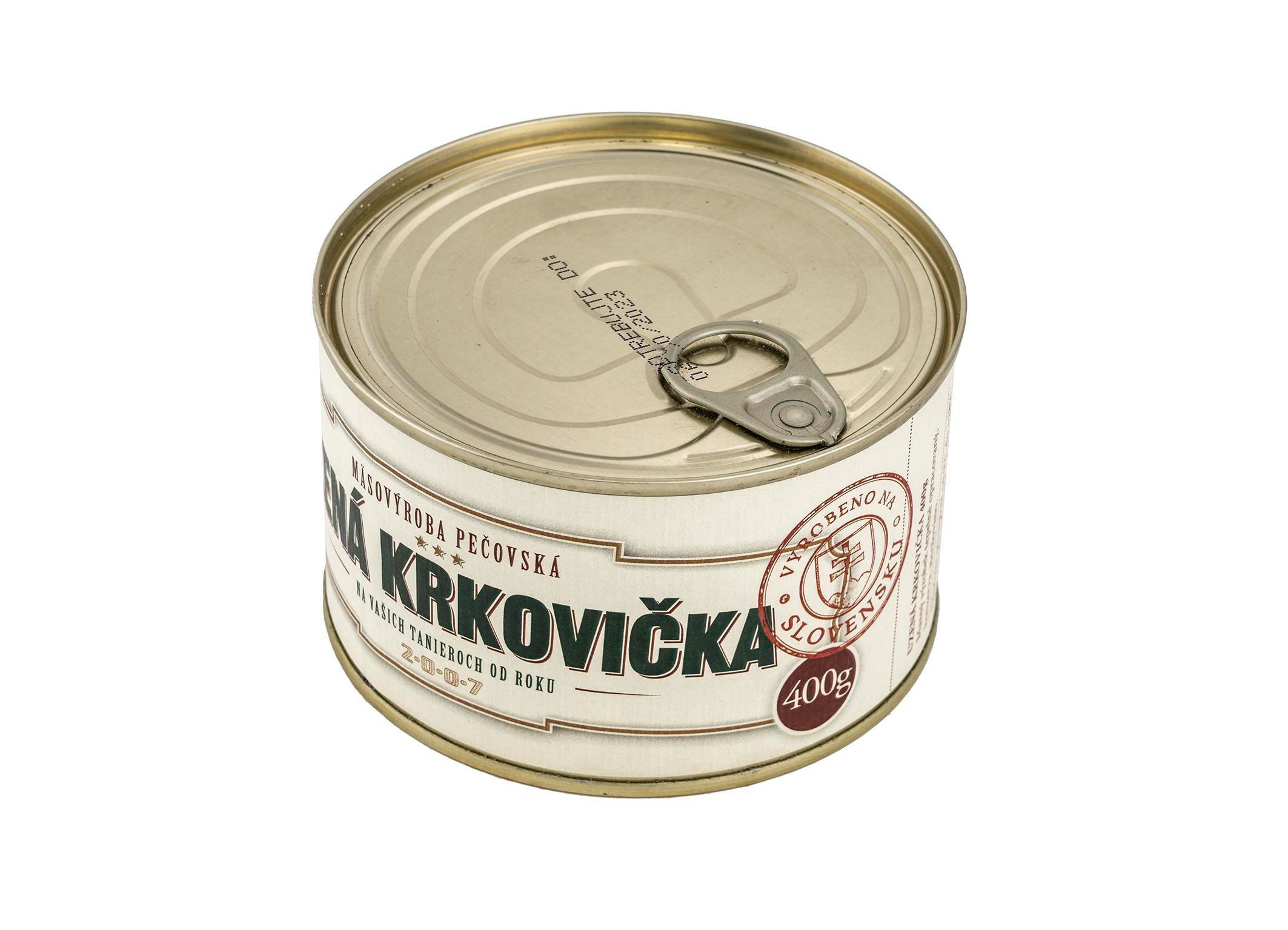 Trvanlivé potraviny - Masovýroba Pečovská Uzená krkovička 400g