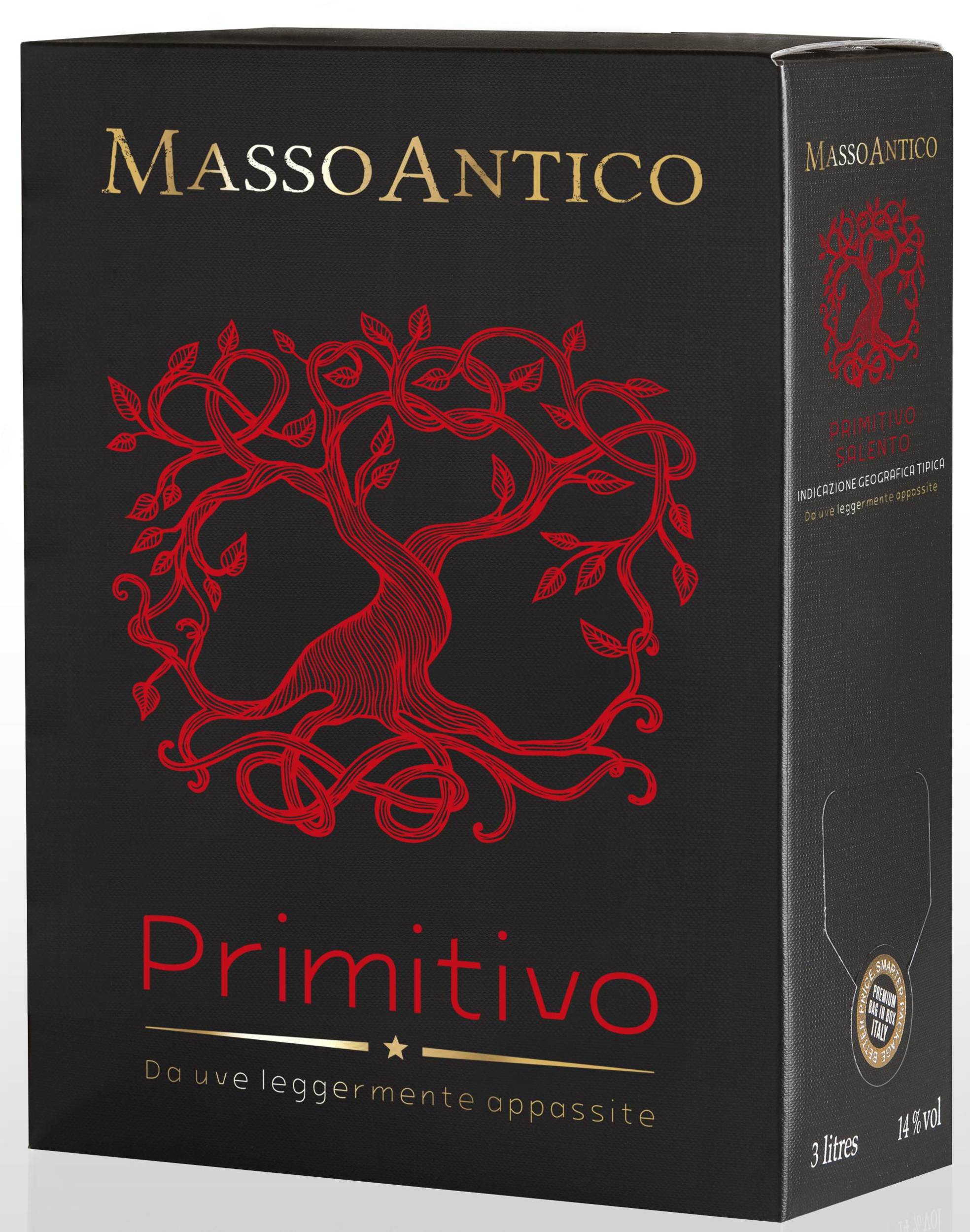 Nápoje - Masso Antico Primitivo Salento IGT da Uve Leggermente Appasite 3,0 L BiB