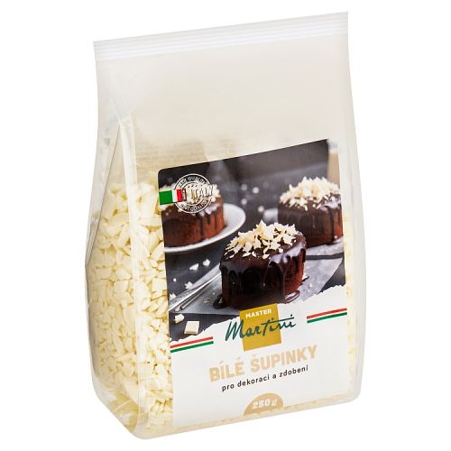 Trvanlivé potraviny - Master Martini Bílé šupinky pro dekoraci a zdobení 250g