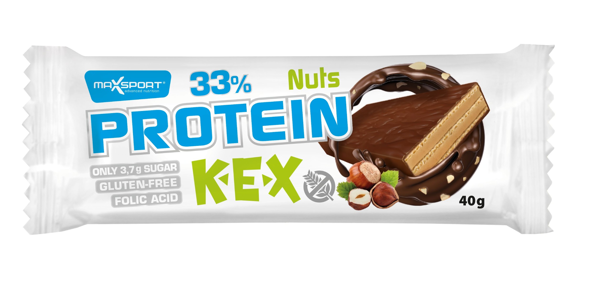 Domácnost a Zahrada - MaxSport Proteinová oplatka s oříškovou krémovou náplní 40 g