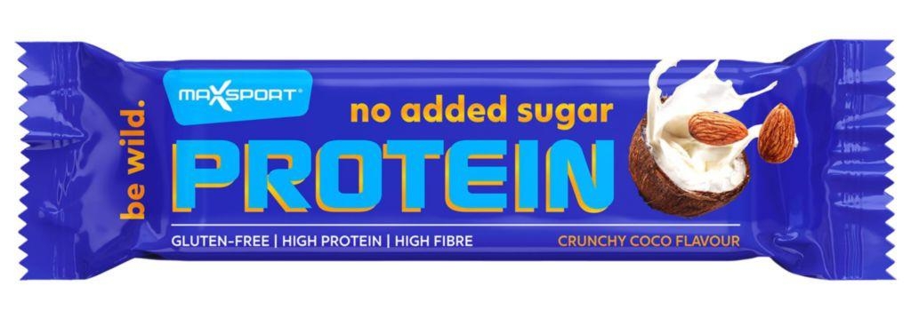 Zdravý svět - MaxSport Proteinová tyčinka s kokosem a mandlemi v mléčné čokoládě se sladidlem, bez lepku 40g