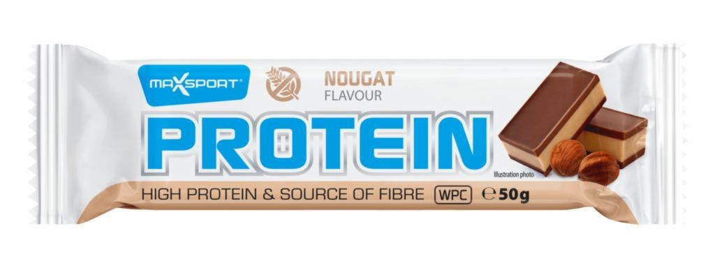 Zdravý svět - MaxSport Proteinová tyčinka s nugátovou příchutí máčená v mléčné čokoládě 50g