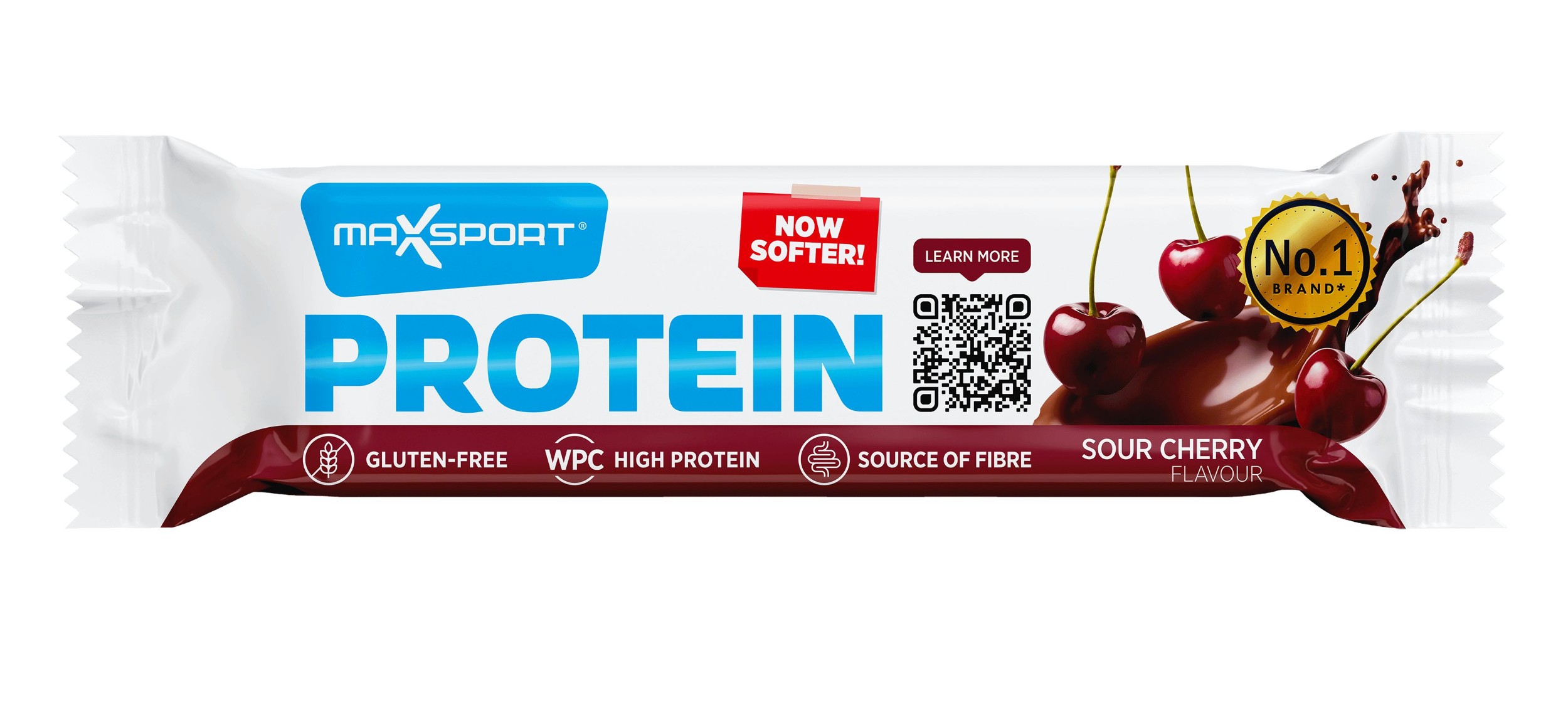 Zdravý svět - MaxSport Proteinová tyčinka s višňovou příchutí a kousky hořké čokolády 50g