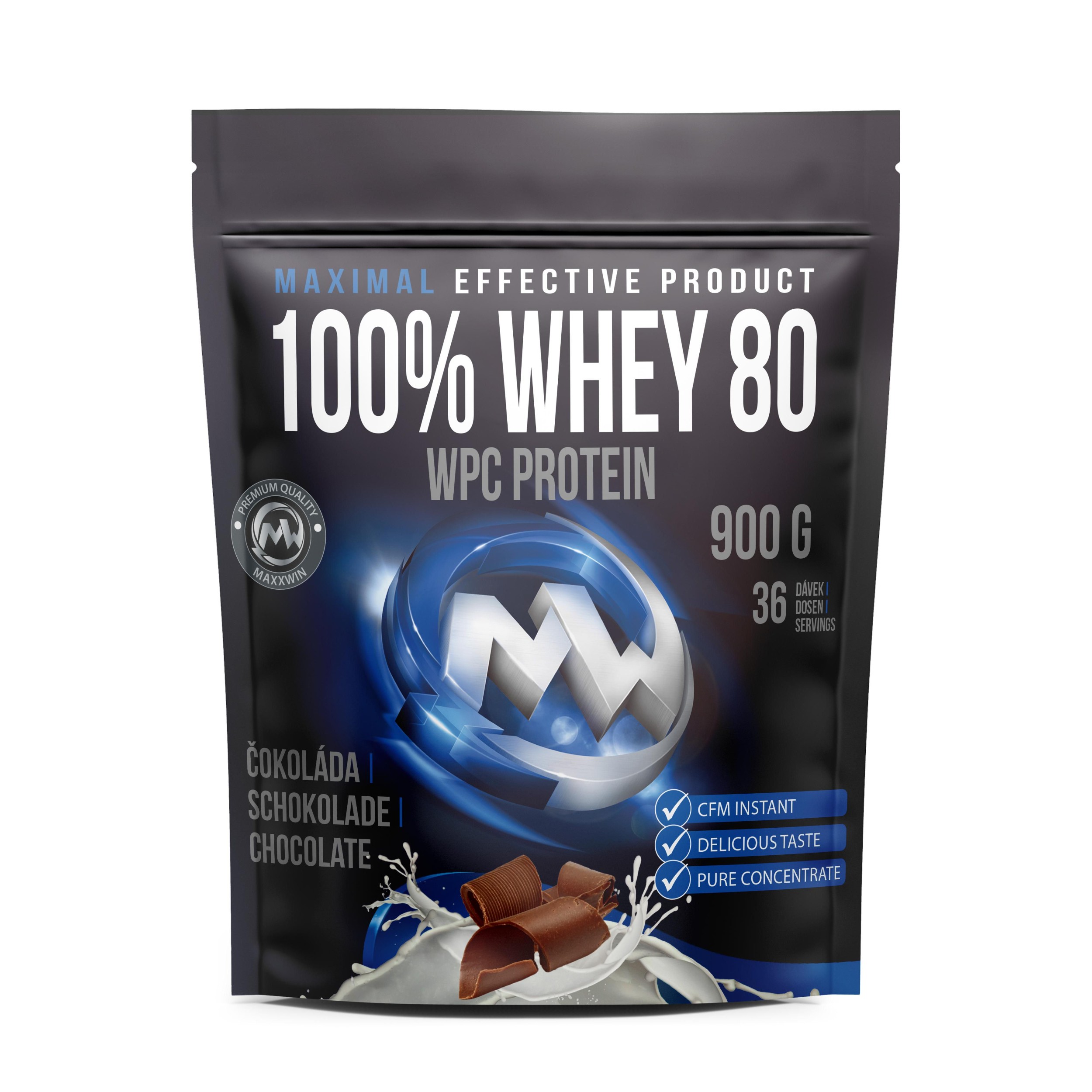 Domácnost a Zahrada - Maxxwin 100% whey 80, čokoláda 900 g