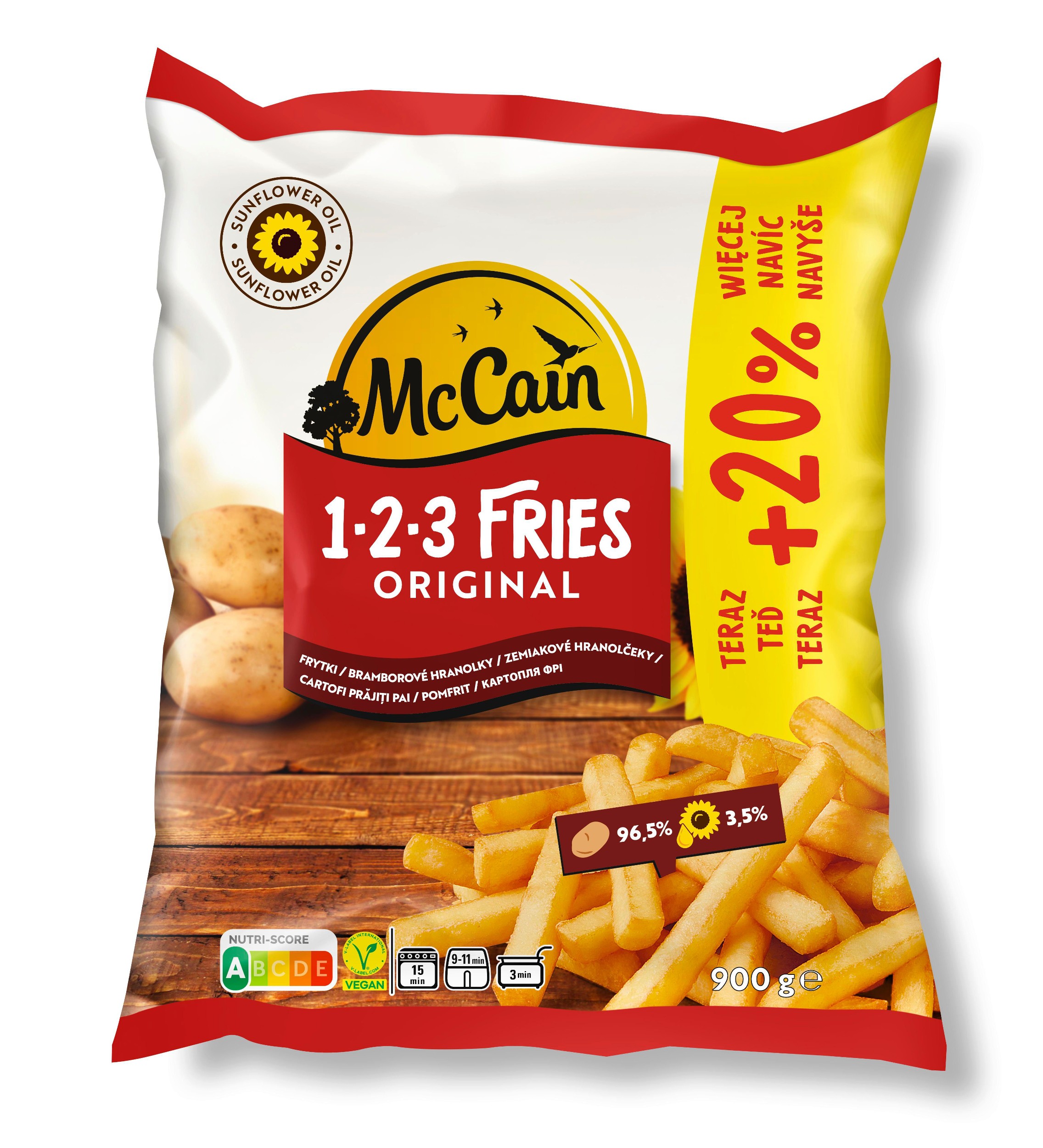 Mražené potraviny - McCain 123 Fries original mražené 900g