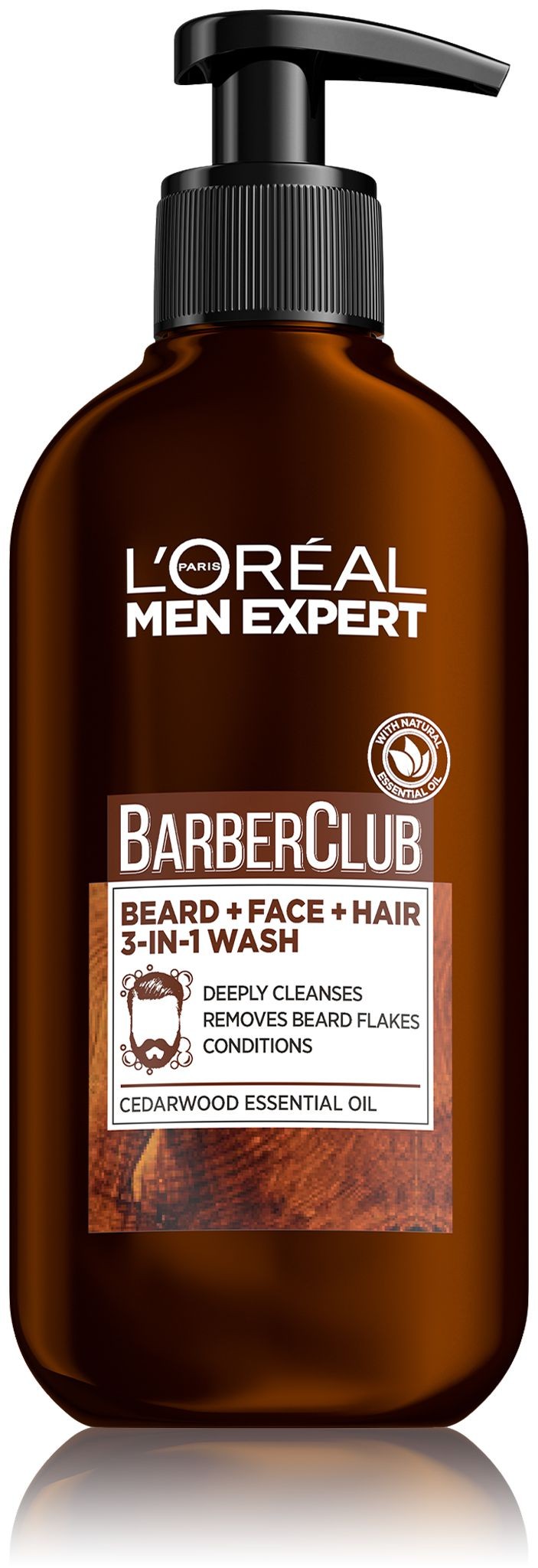 Drogerie a kosmetika - Men Expert Barber Club gel 3v1 tvář vousy & vlasy 200 ml