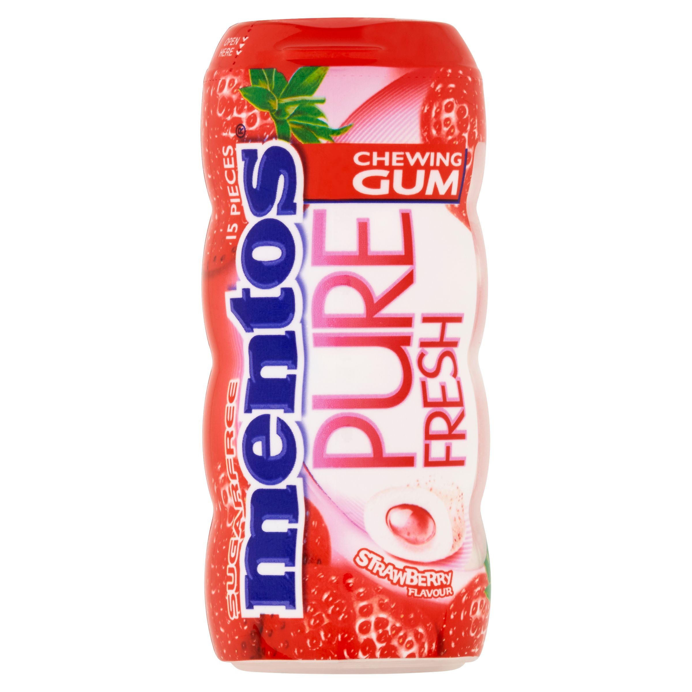 Trvanlivé potraviny - Mentos Pure Fresh žvýkačka s tekutou náplní s jahodovou příchutí 15 ks 30g