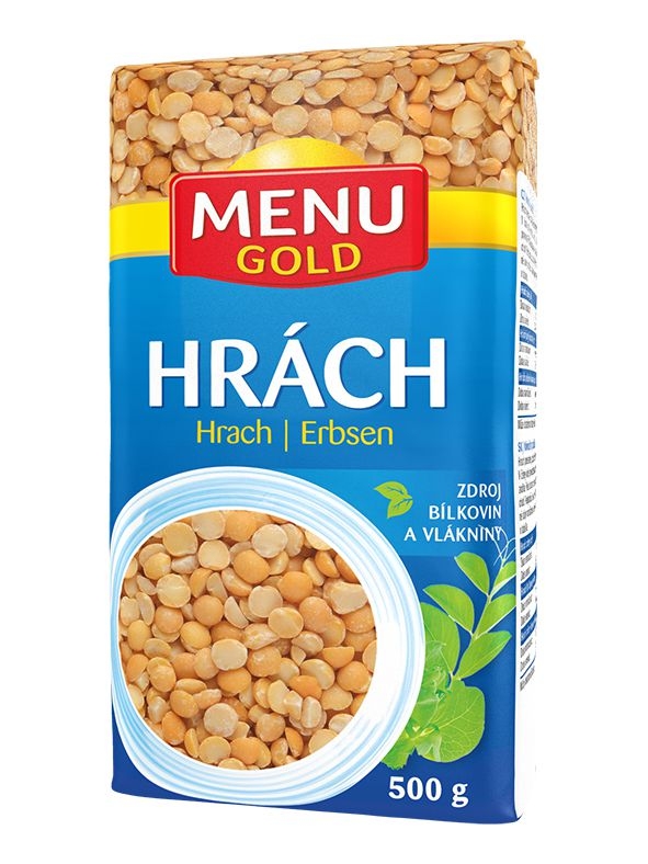 Trvanlivé potraviny - Menu Gold Hrách žlutý loupaný půlený 500g