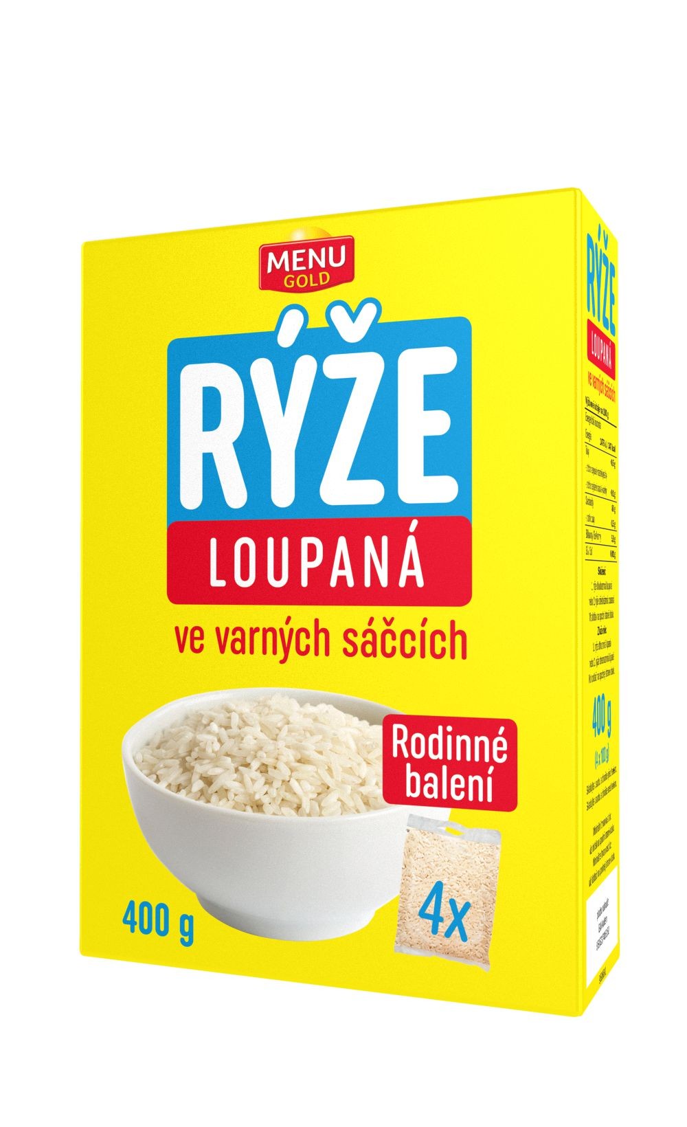 Trvanlivé potraviny - Menu Gold Rýže loupaná varné sáčky 4x100g