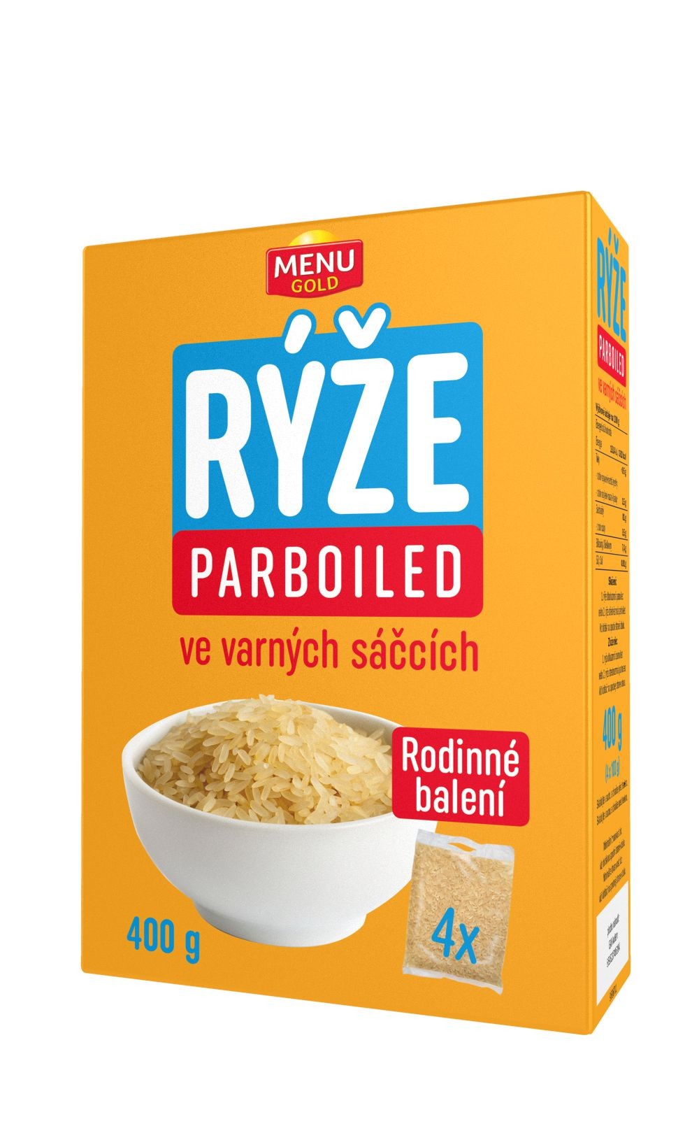 Trvanlivé potraviny - Menu Gold Rýže parboiled varné sáčky 4x100 g