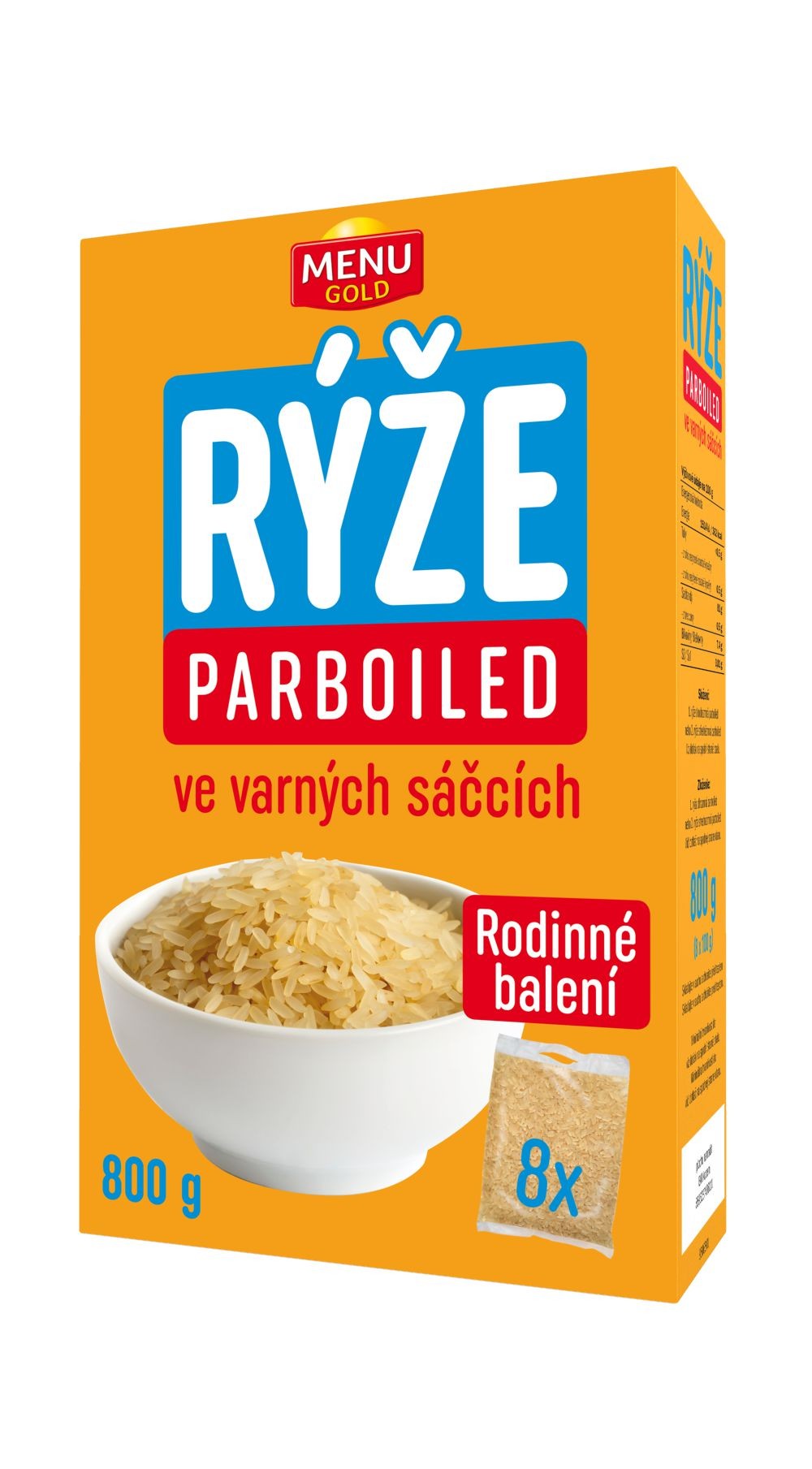 Trvanlivé potraviny - Menu Gold Rýže parboiled varné sáčky 8x100 g
