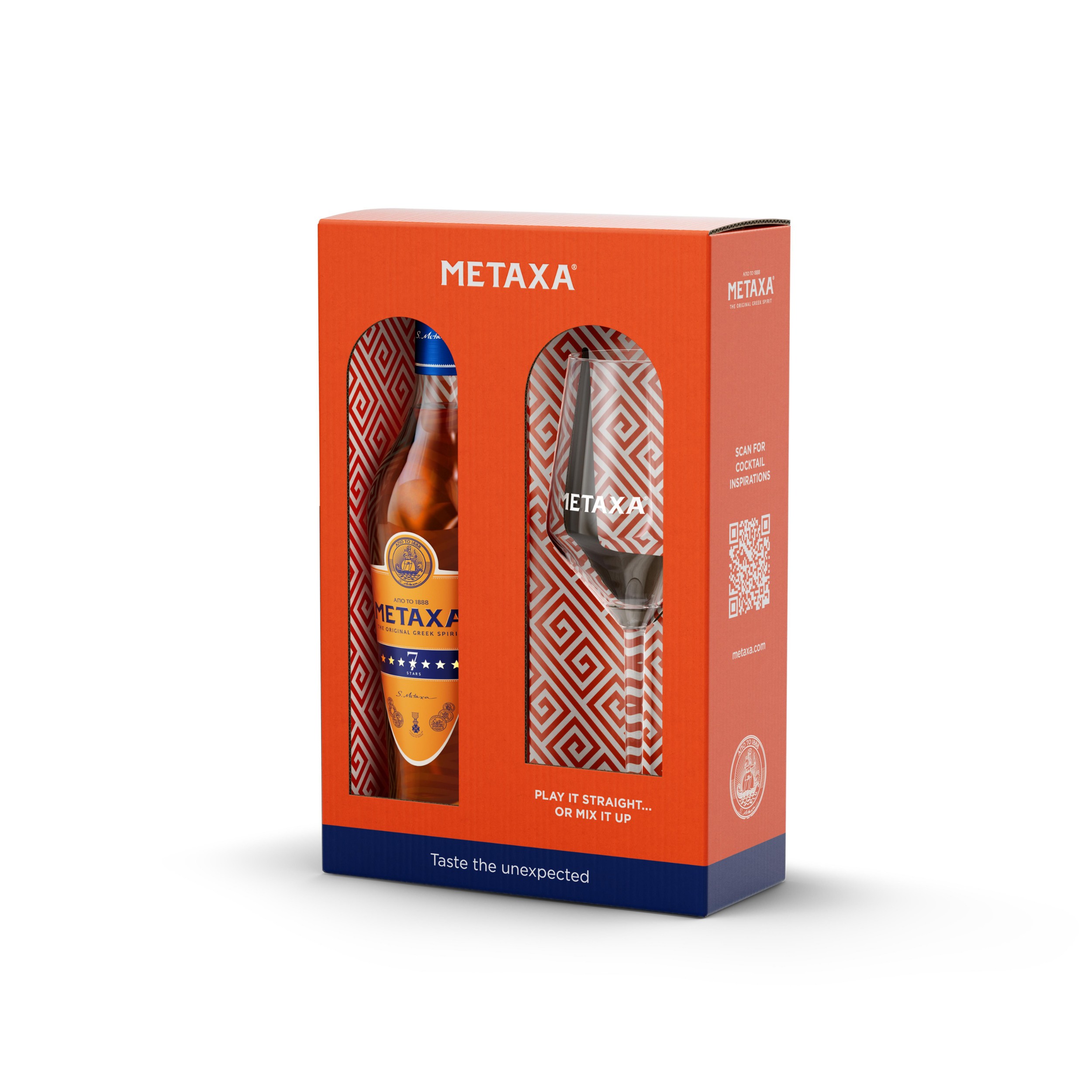 Nápoje - Metaxa 7* 40% 0,7 dárkové balení se skleničkou