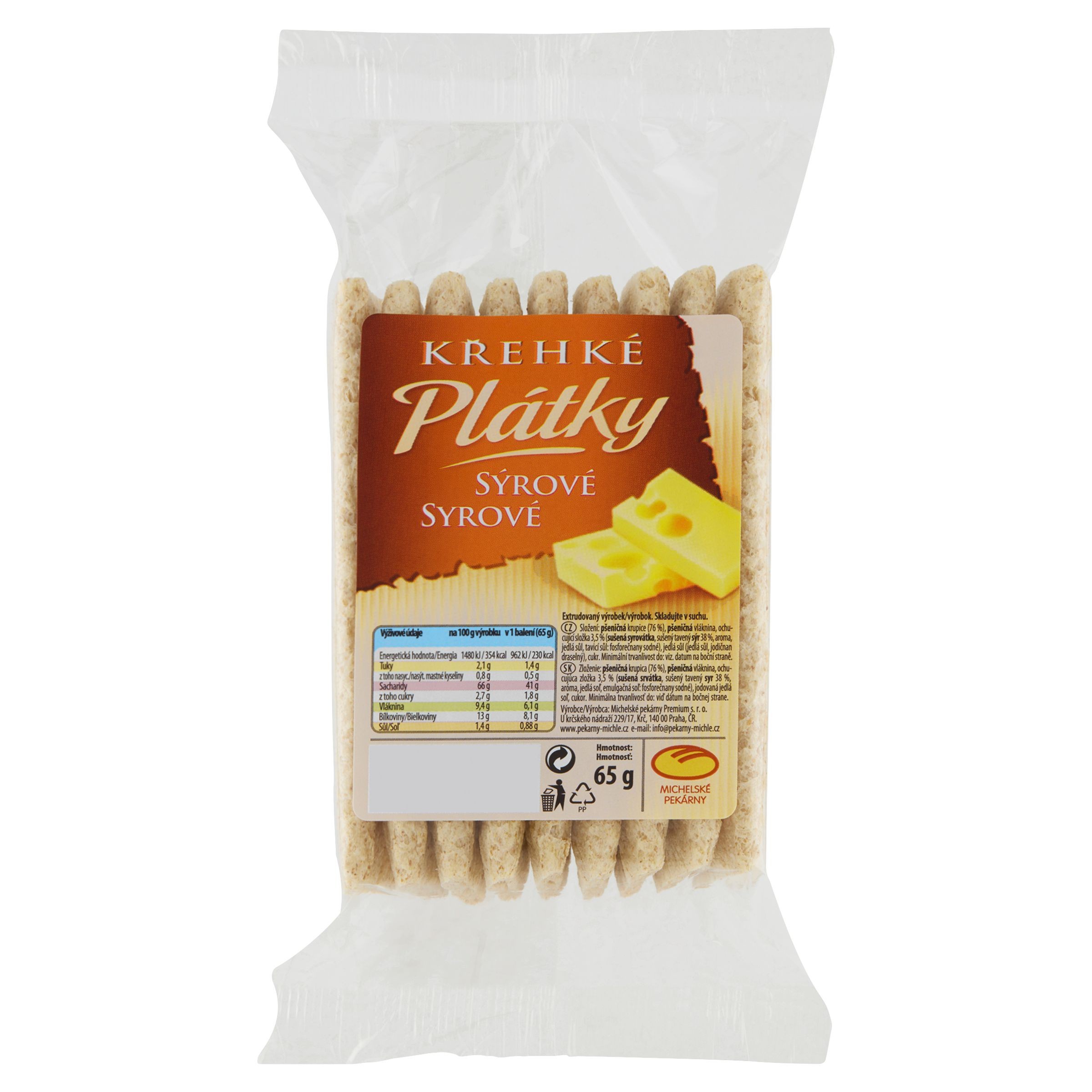Pekárna a cukrárna - Michelské Pekárny Křehké plátky sýrové 65 g