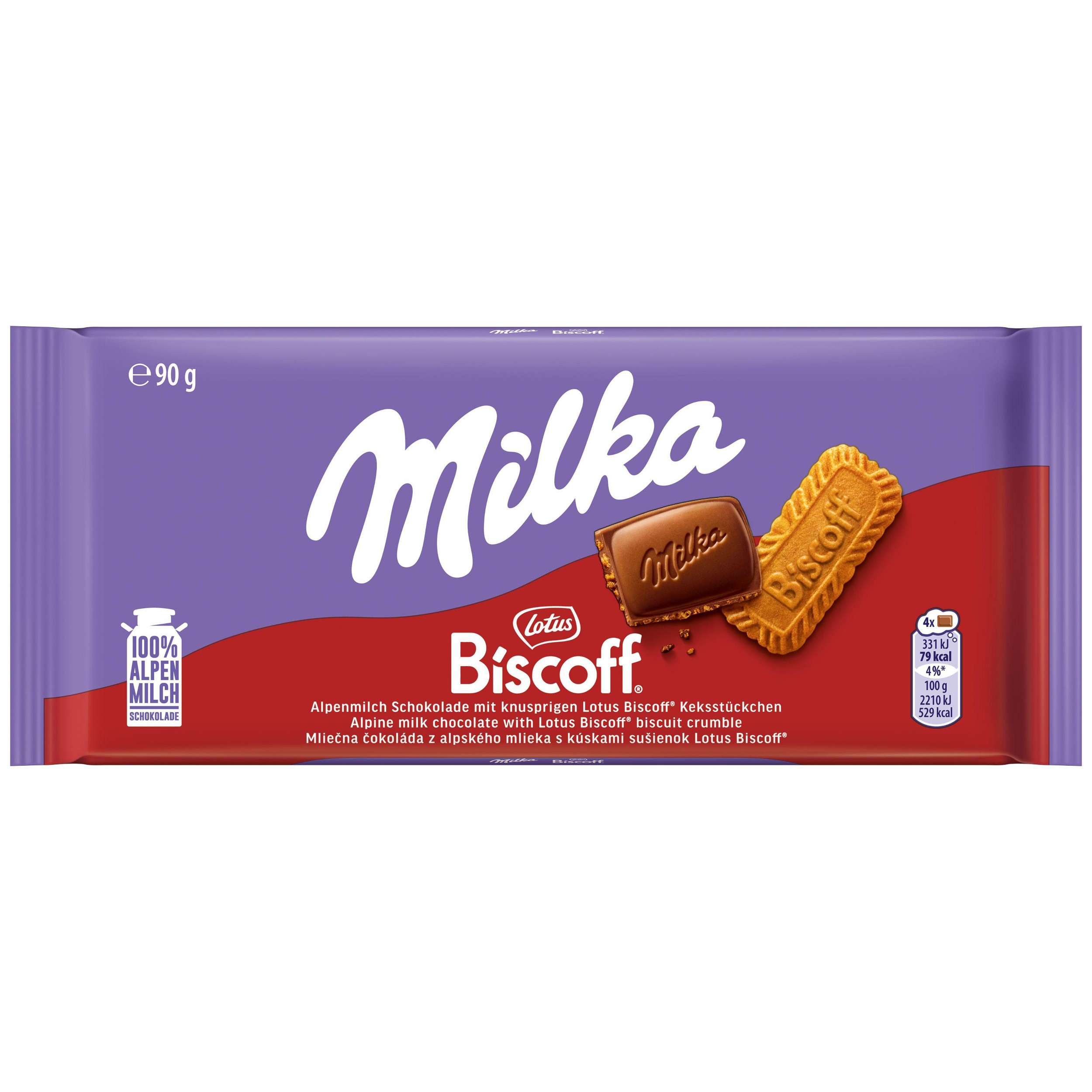 Trvanlivé potraviny - Milka Biscoff Lotus čokoláda 90g