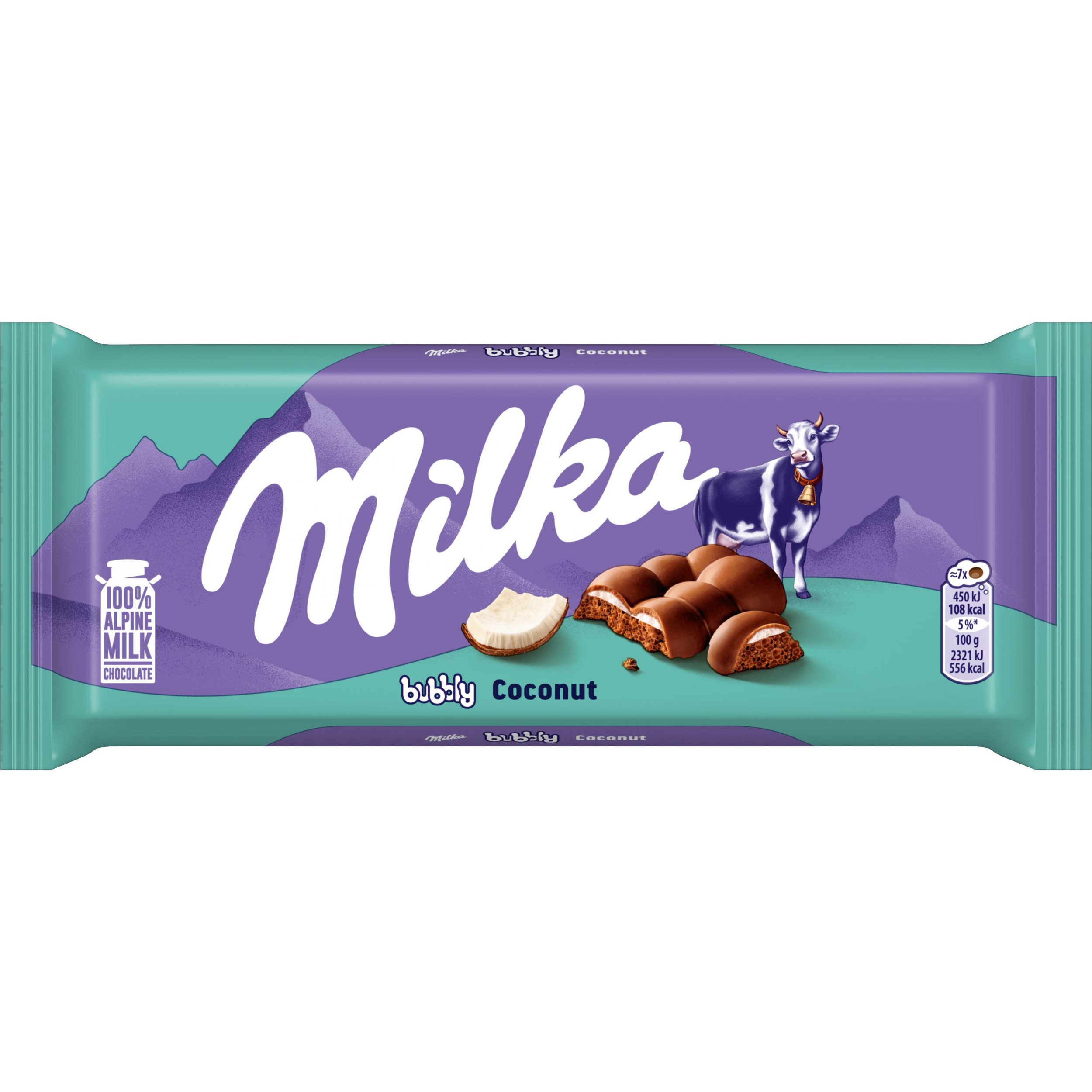 Trvanlivé potraviny - Milka Čokoláda Bubbly kokosová 97g