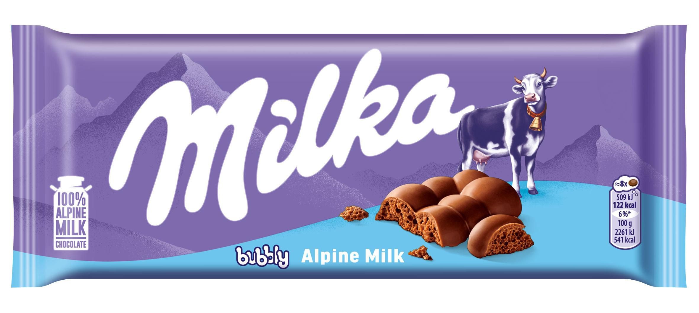 Trvanlivé potraviny - Milka čokoláda Bubbly mléčná s bublinkami 90 g
