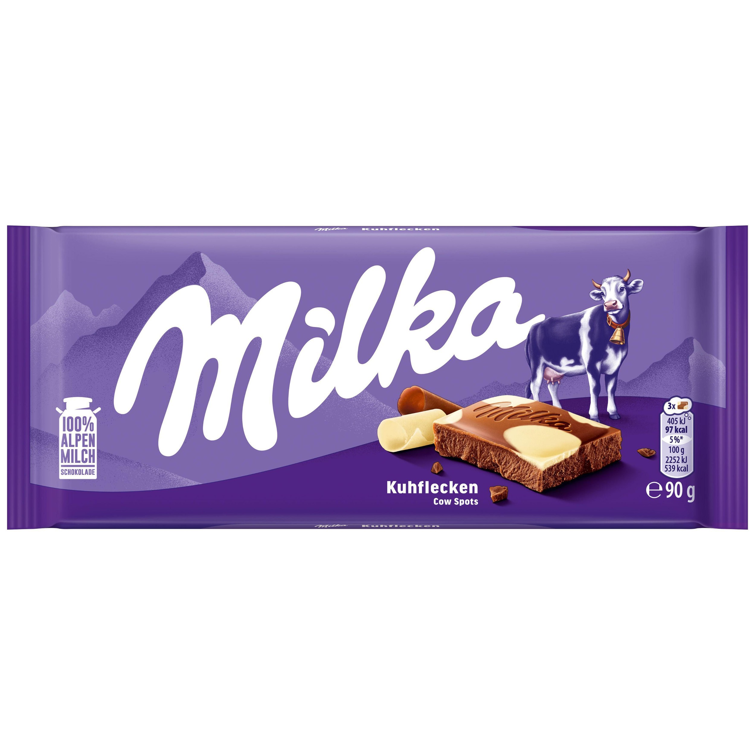 Trvanlivé potraviny - Milka čokoláda Happy Cow mléčná a bílá 90g