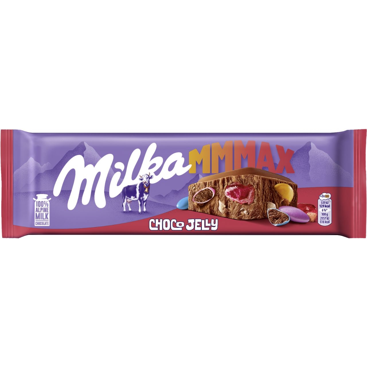 Trvanlivé potraviny - Milka čokoláda Mmmax Choco Jelly mléčná s želé 250 g