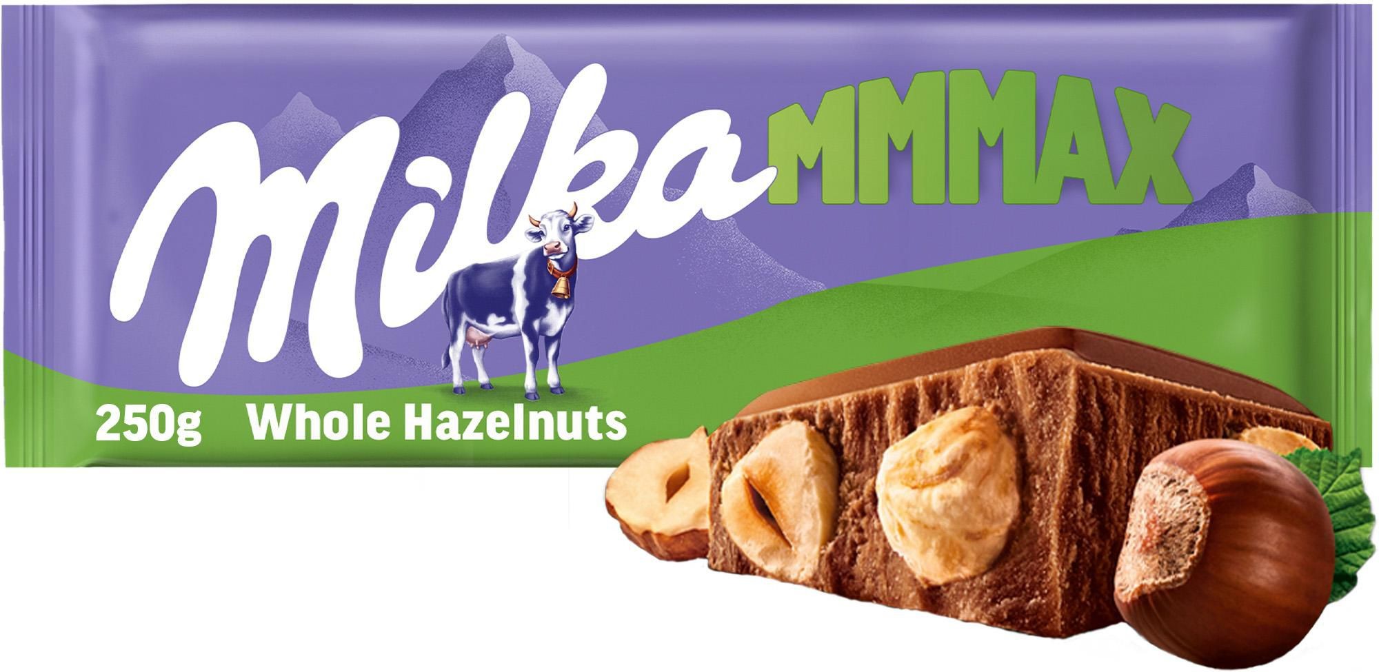 Trvanlivé potraviny - Milka čokoláda Mmmax mléčná s celými ořechy 250 g