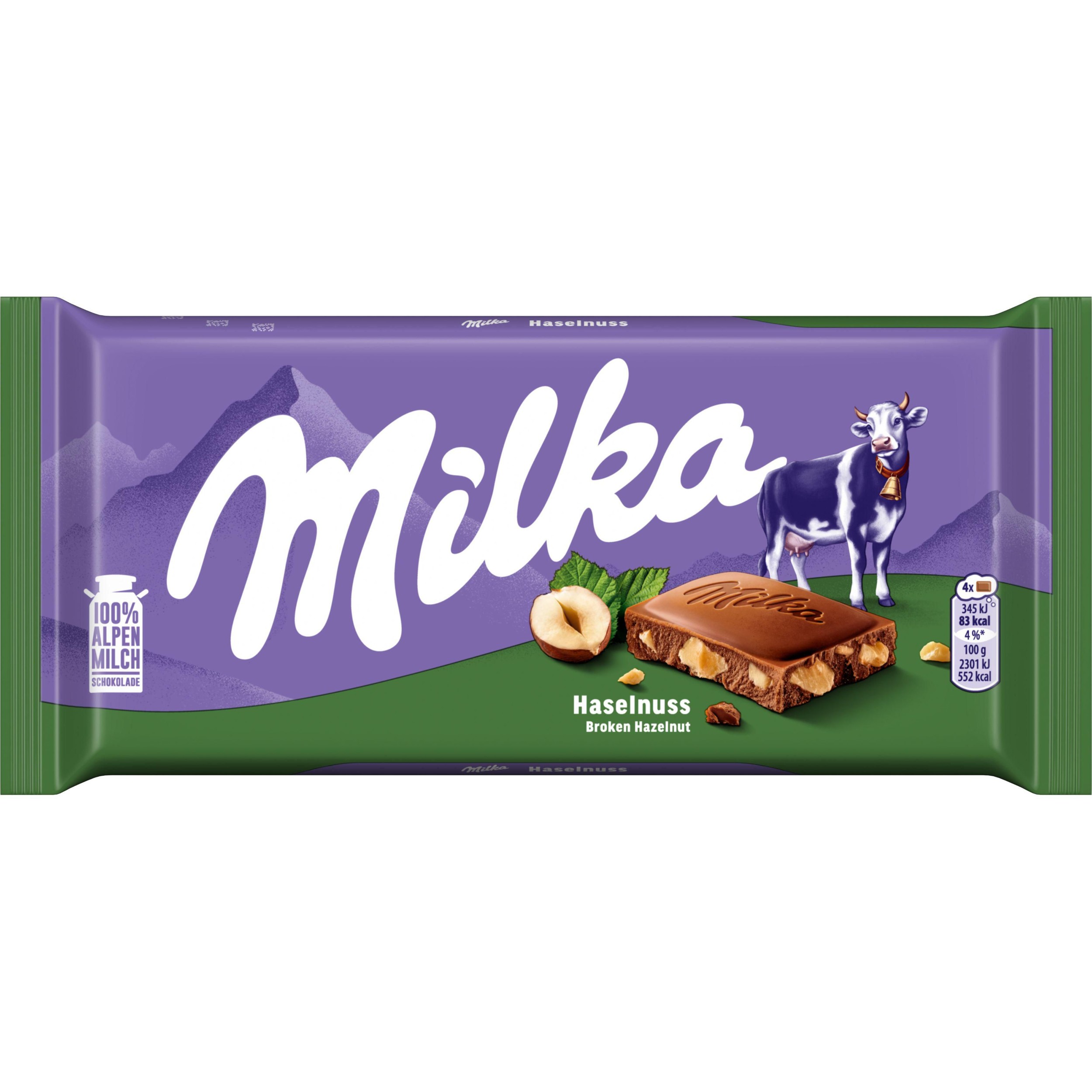 Trvanlivé potraviny - Milka čokoláda Oříšková mléčná s drcenými ořechy 90 g