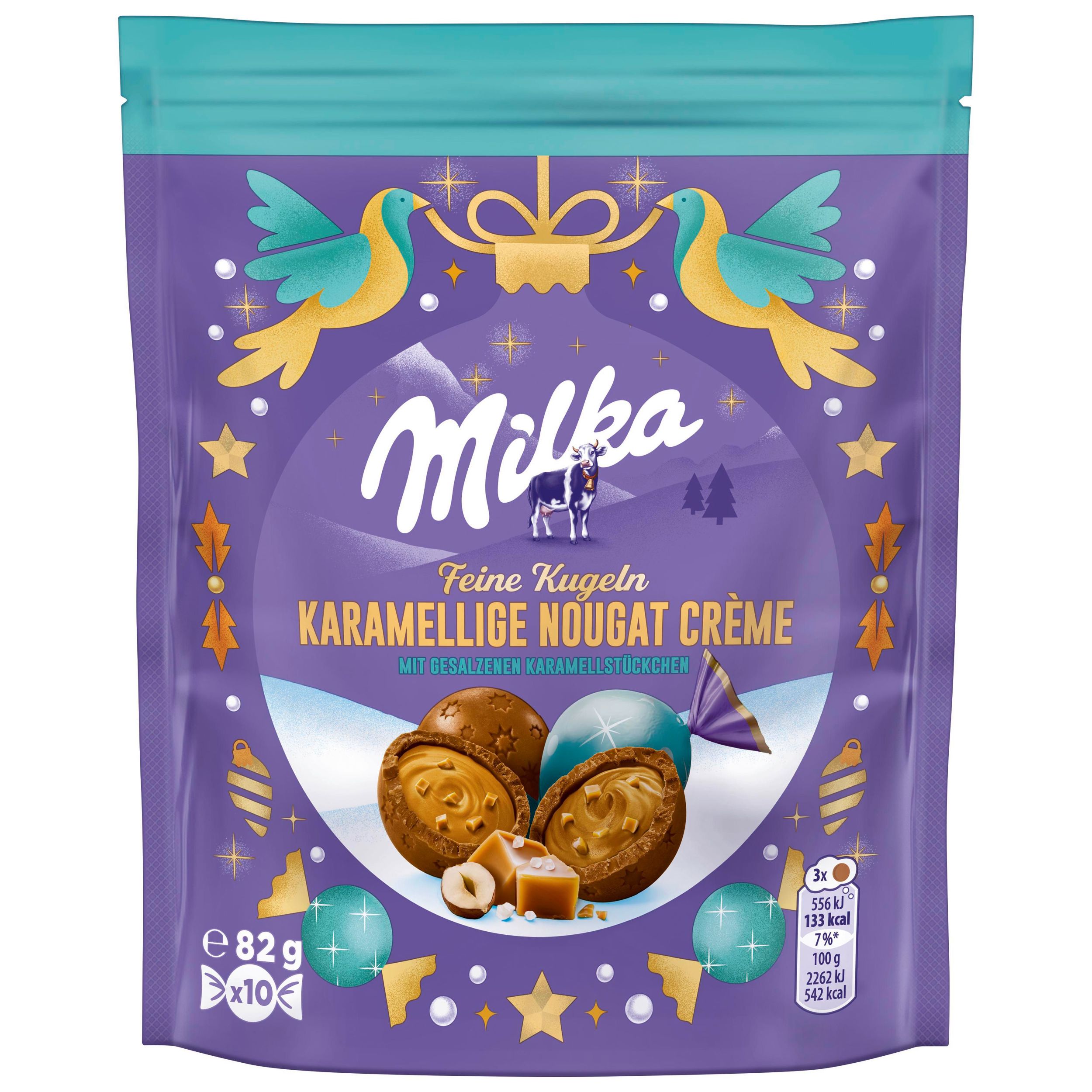 Trvanlivé potraviny - Milka Kuličky s karamelovou náplní 82g