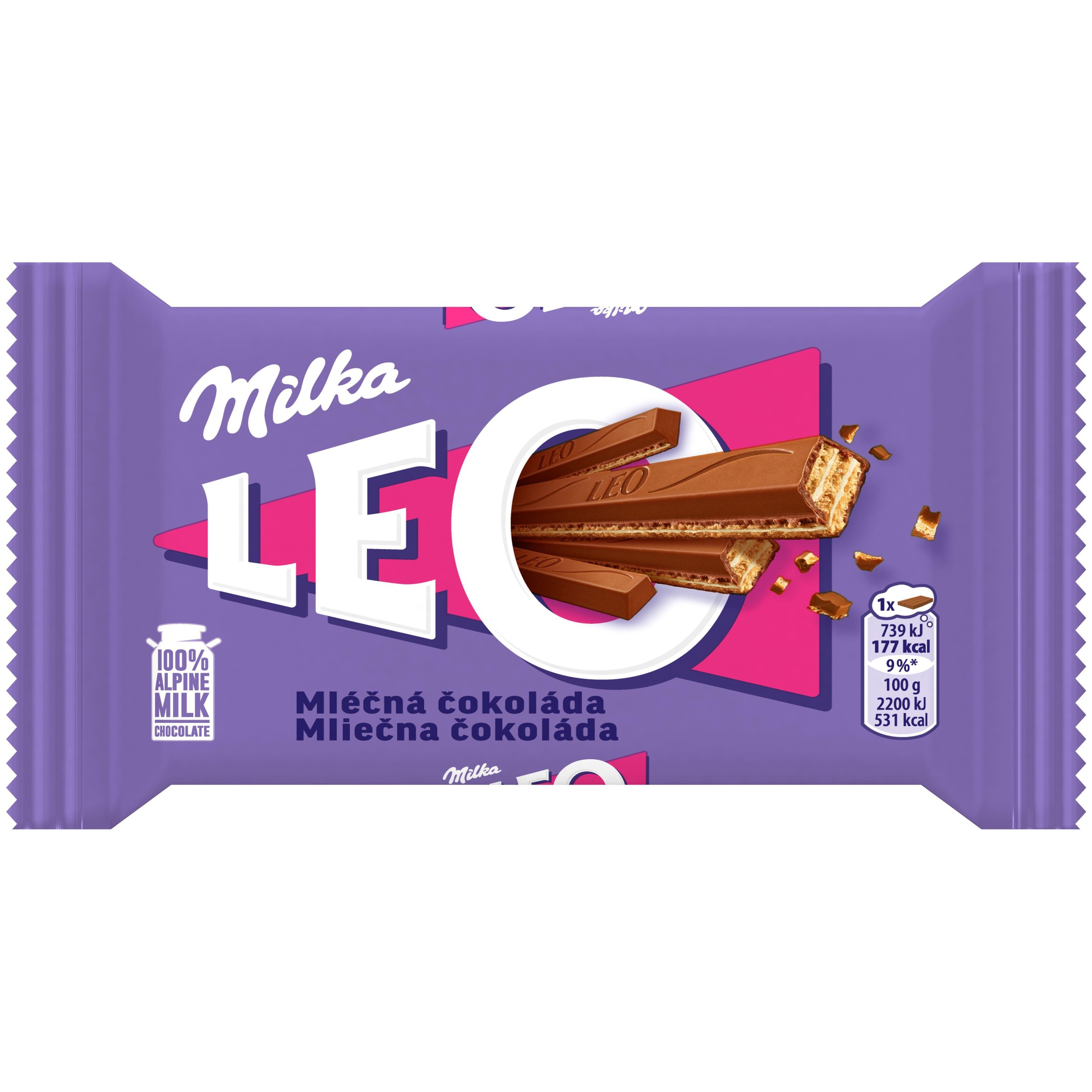 Trvanlivé potraviny - Milka Leo tyčinka s oplatkami v mléčné čokoládě 33,3g