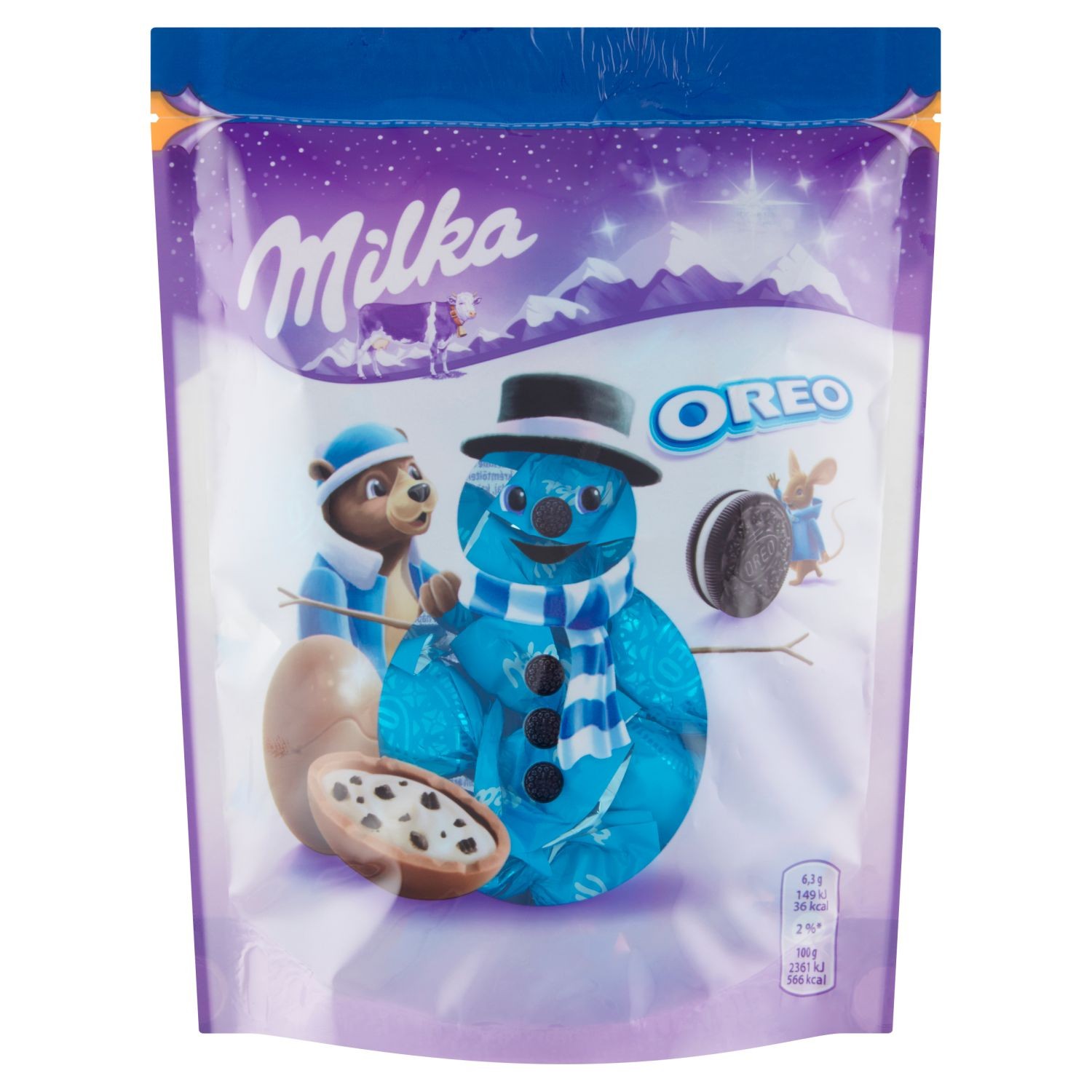 Trvanlivé potraviny - Milka Oreo Rounds Mléčná čokoláda mléčná náplň a kousky Oreo sušenky 86g