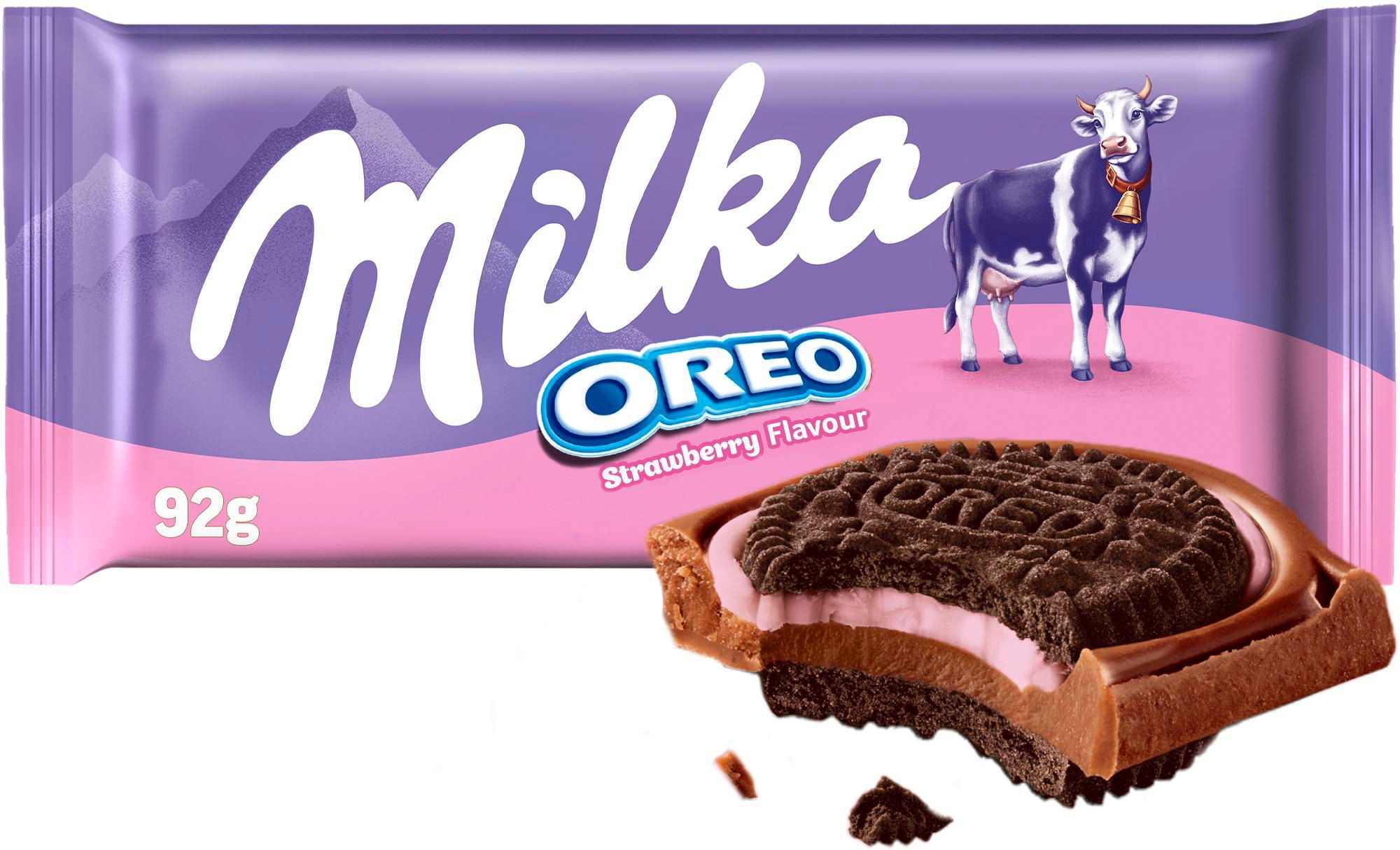 Trvanlivé potraviny - Milka Oreo Sandwich Strawberry 92g