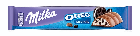 Trvanlivé potraviny - Milka Oreo tyčinka s kousky sušenek v mléčné čokoládě 37g