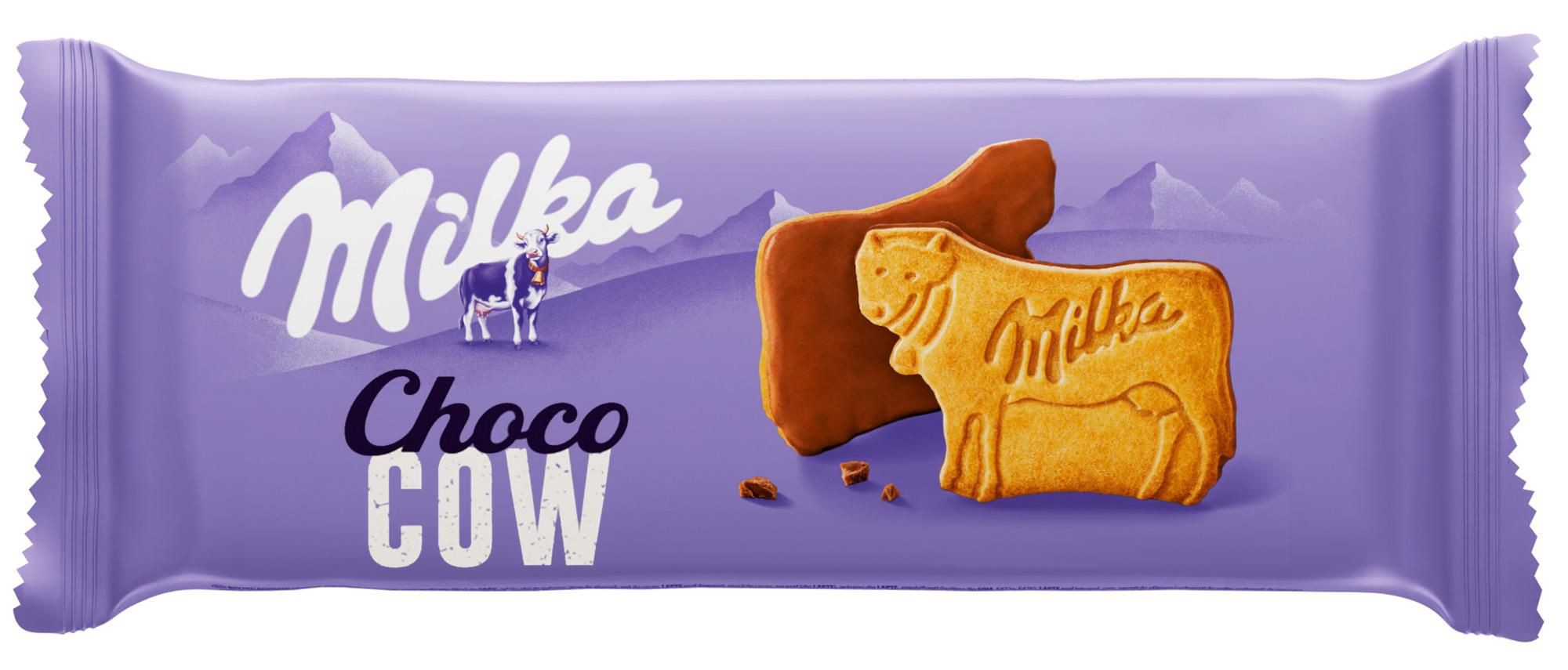 Trvanlivé potraviny - Milka sušenky Choco Cow polomáčené, mléčná čokoláda 120g