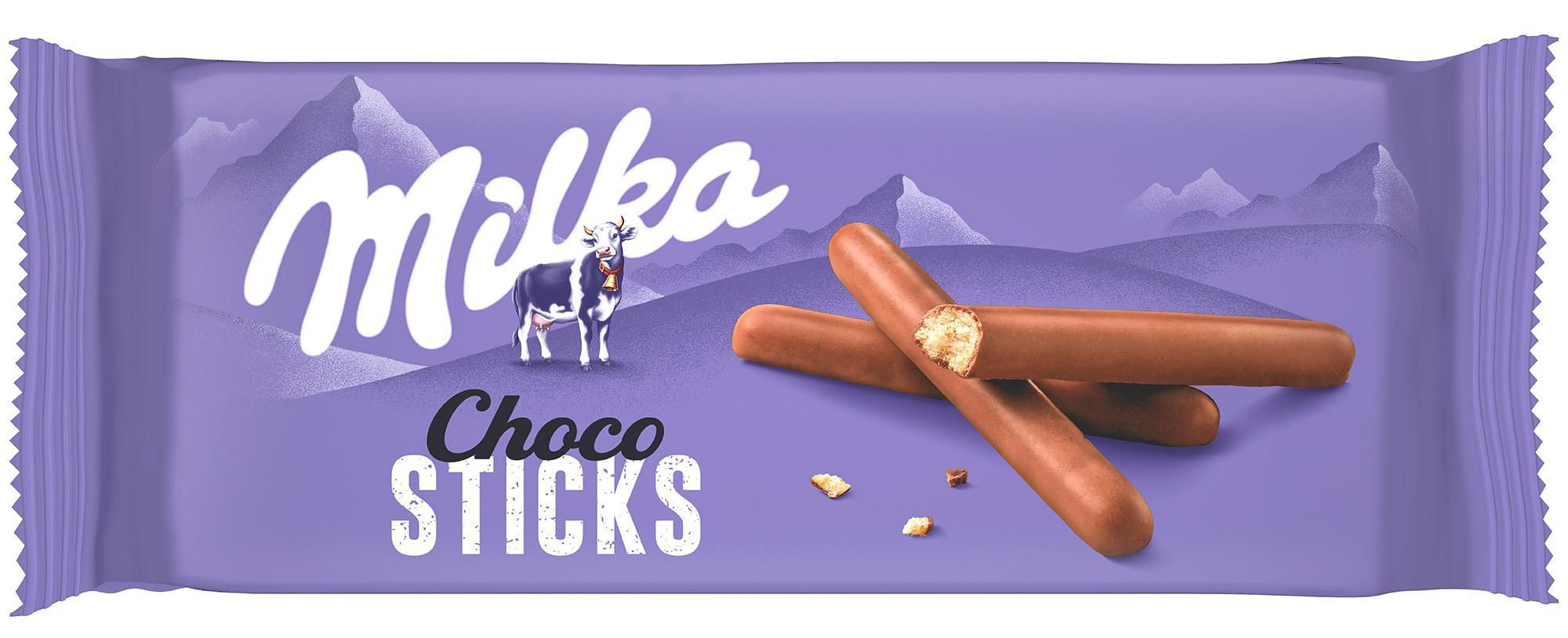 Trvanlivé potraviny - Milka sušenky Choco Sticks celomáčené, mléčná čokoláda 112g