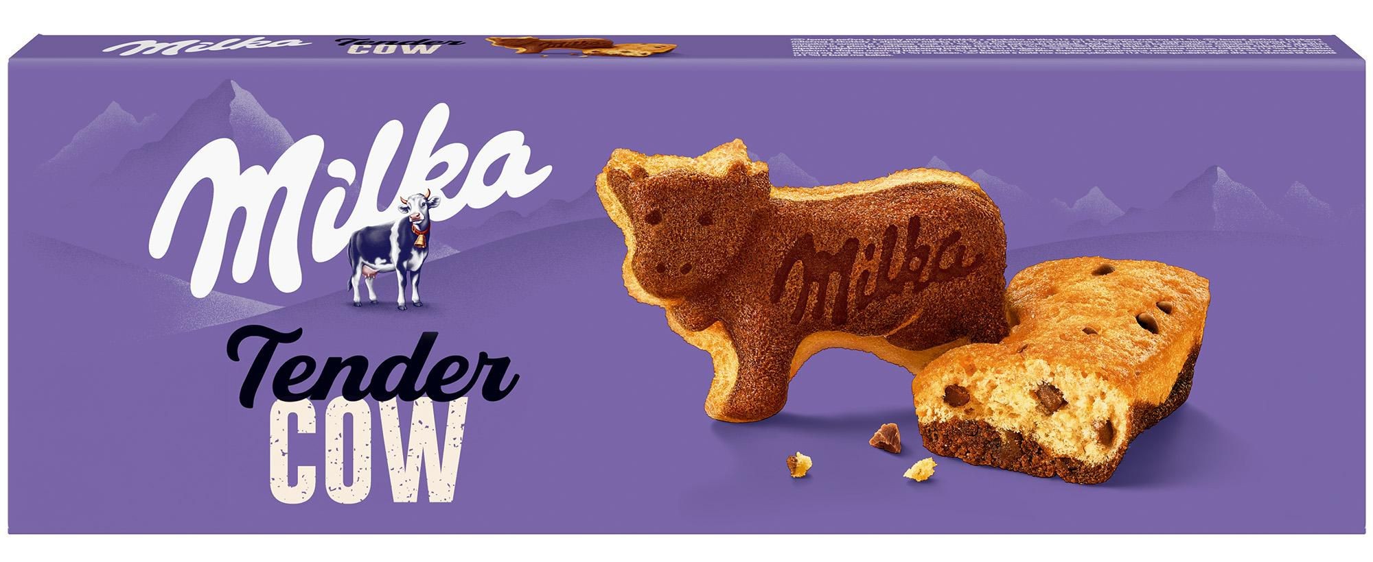 Pekárna a cukrárna - Milka Tender Cow jemné pečivo s kousky čokolády 140g