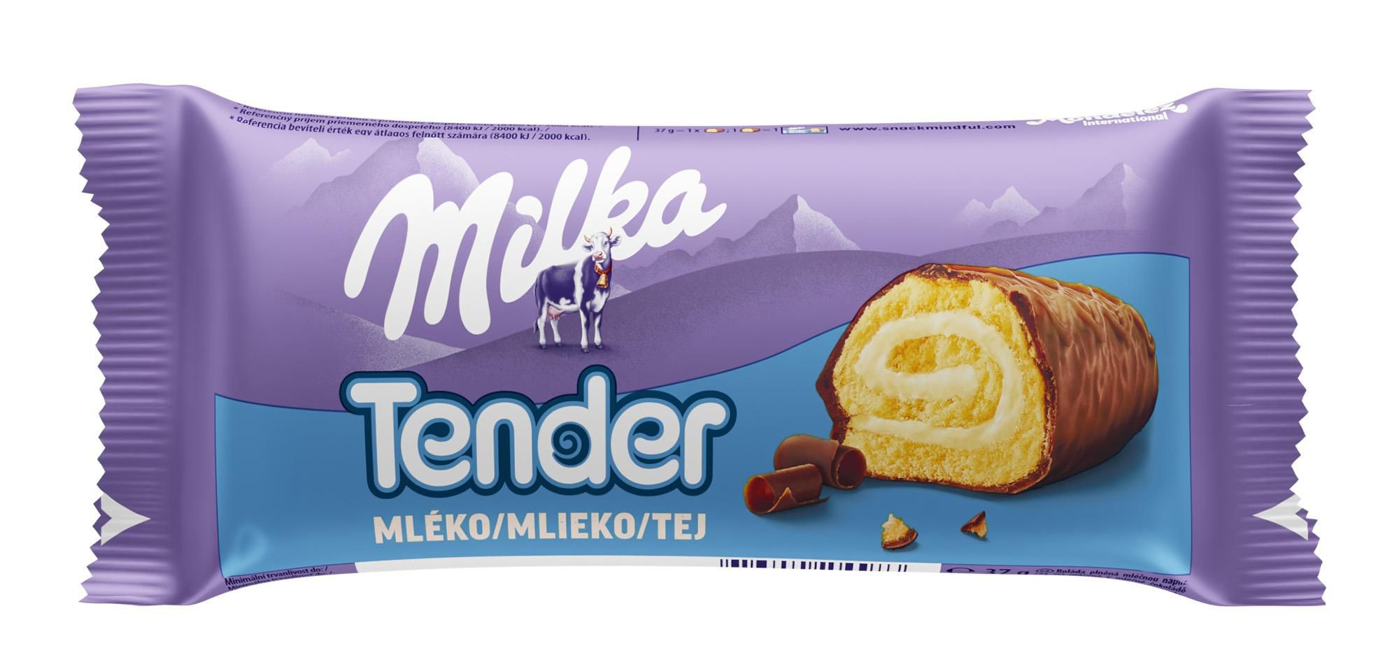 Trvanlivé potraviny - Milka Tender jemné pečivo mléčná náplň 37g