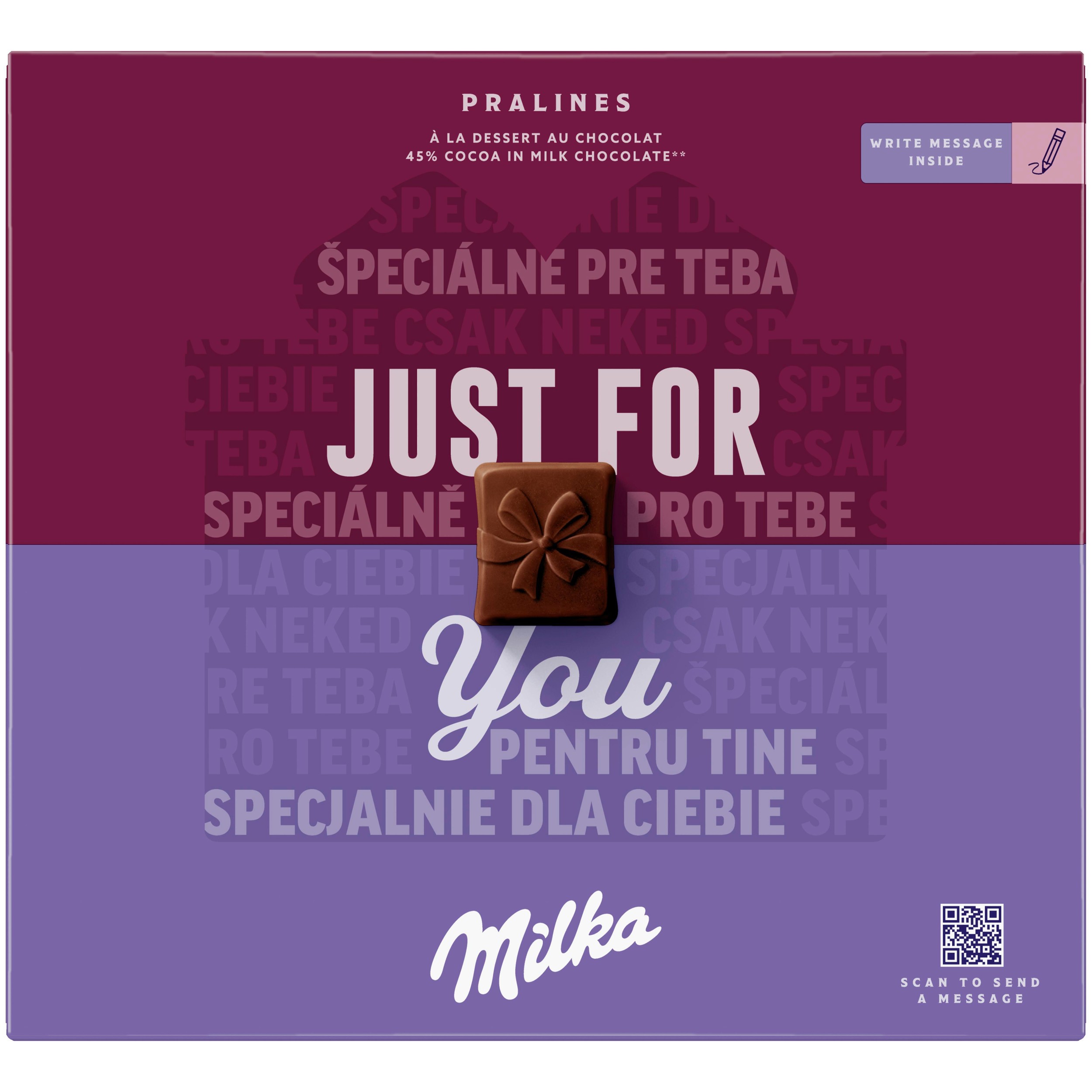 Trvanlivé potraviny - Milka Thank You bonboniéra, kakaová náplň 44g
