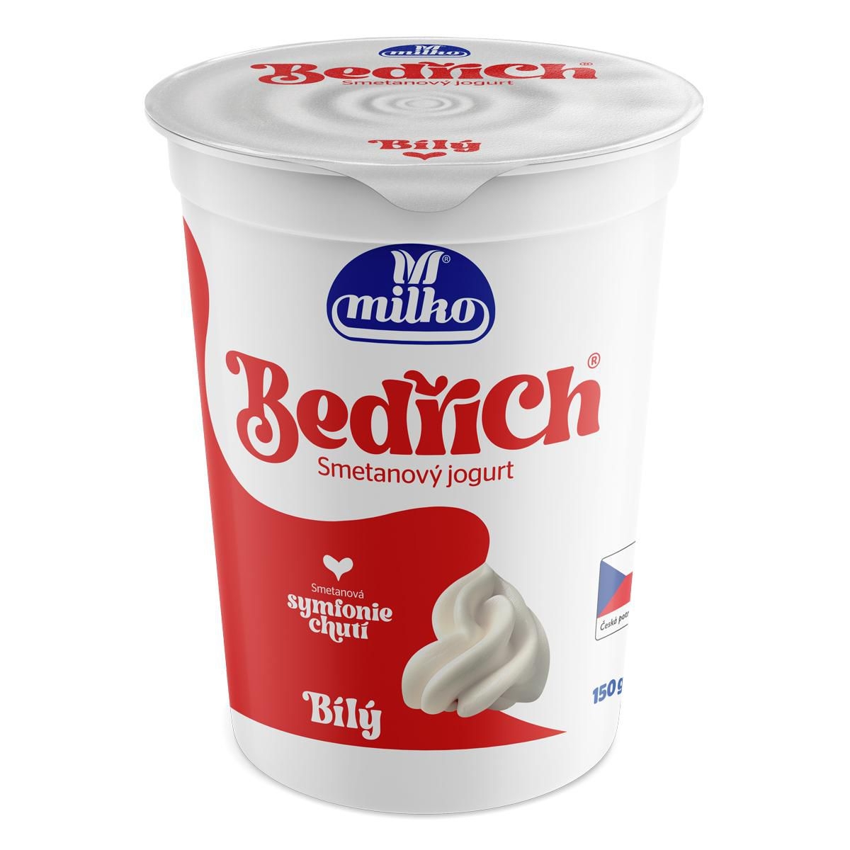 Mléčné a chlazené - Milko Bedřich smetanový jogurt bílý 10% 150g
