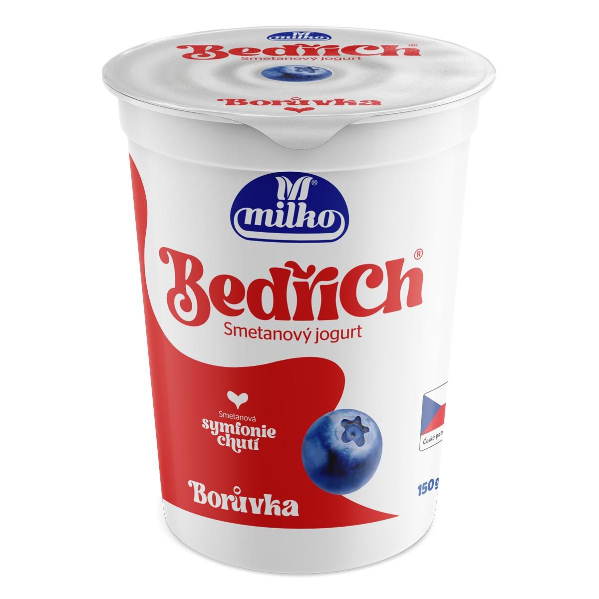 Mléčné a chlazené - Milko Bedřich smetanový jogurt borůvka 10% 150g