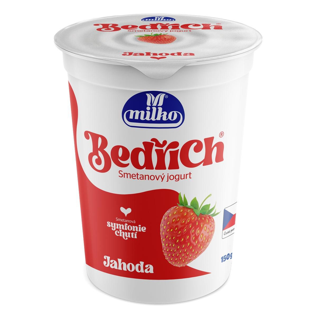 Mléčné a chlazené - Milko Bedřich smetanový jogurt jahoda 10% 150g