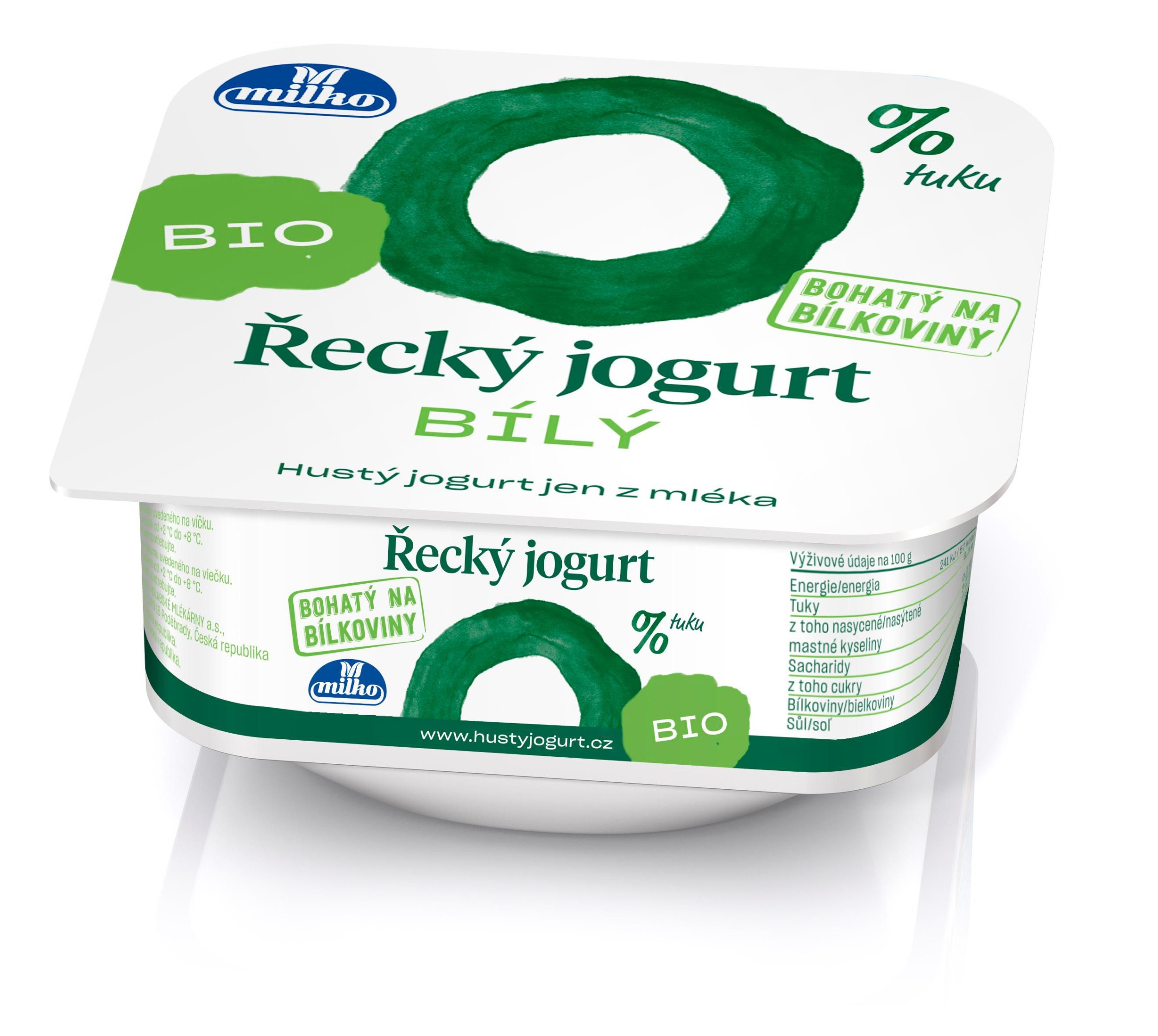 Mléčné a chlazené - Milko BIO Řecký jogurt 0% bílý 130 g