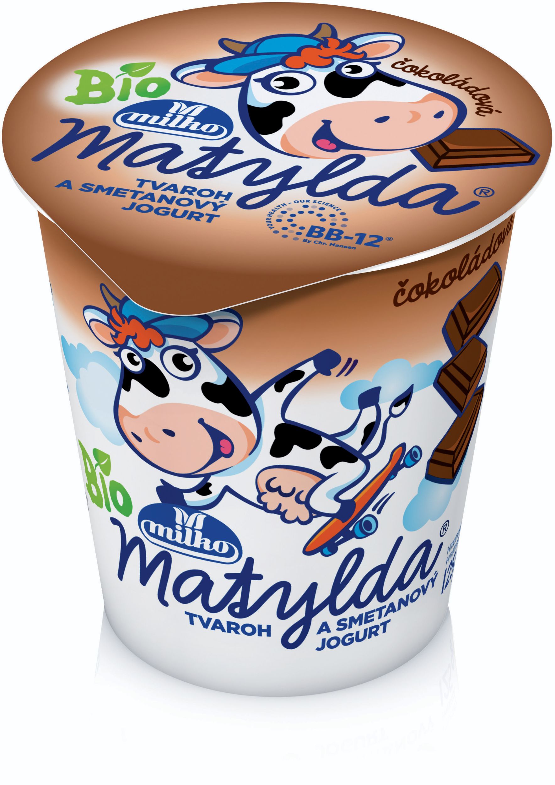 Mléčné a chlazené - Milko Matylda BIO tvaroh a smetanový jogurt čokoládová 125g