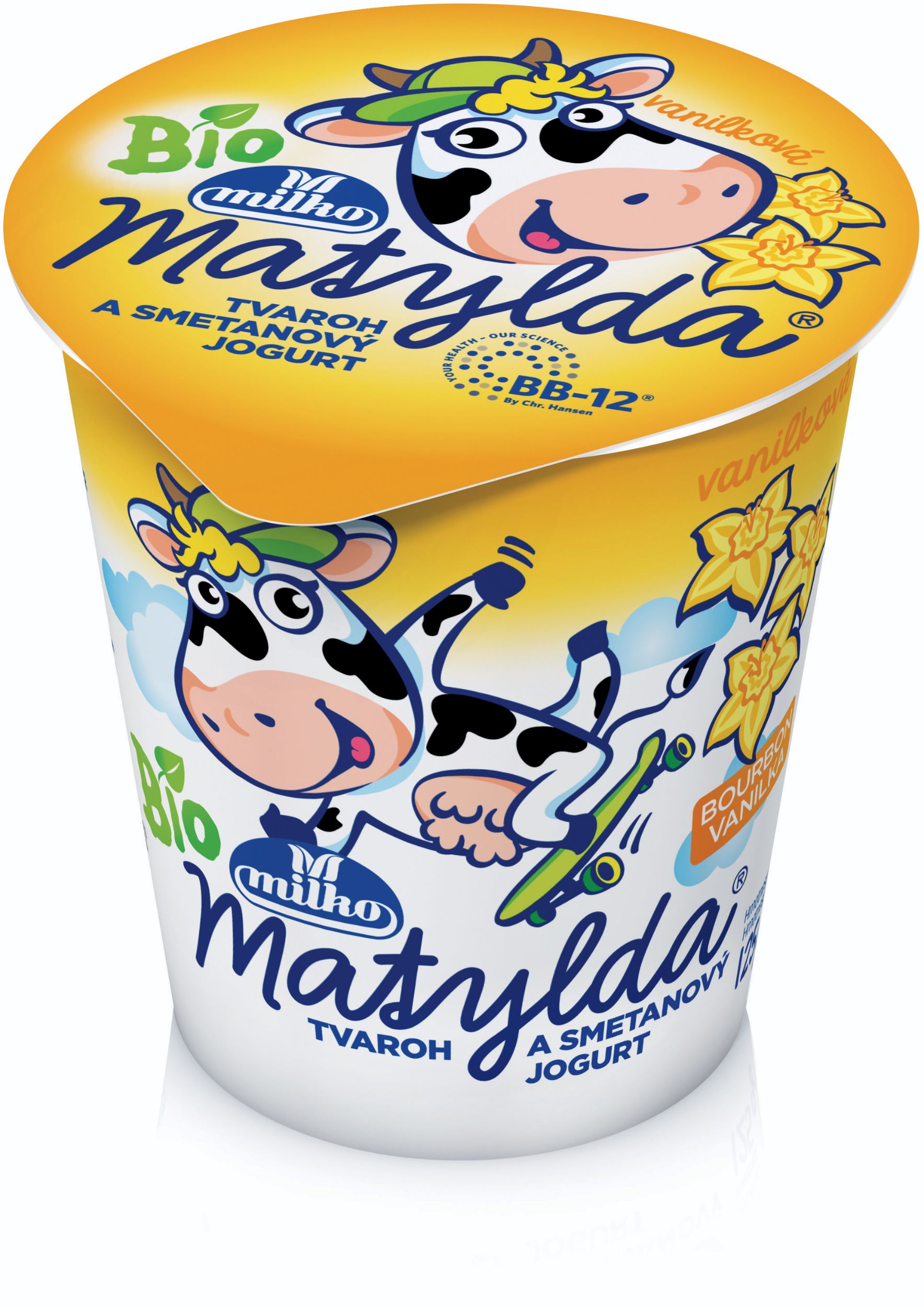 Mléčné a chlazené - Milko Matylda BIO tvaroh a smetanový jogurt vanilková 125g